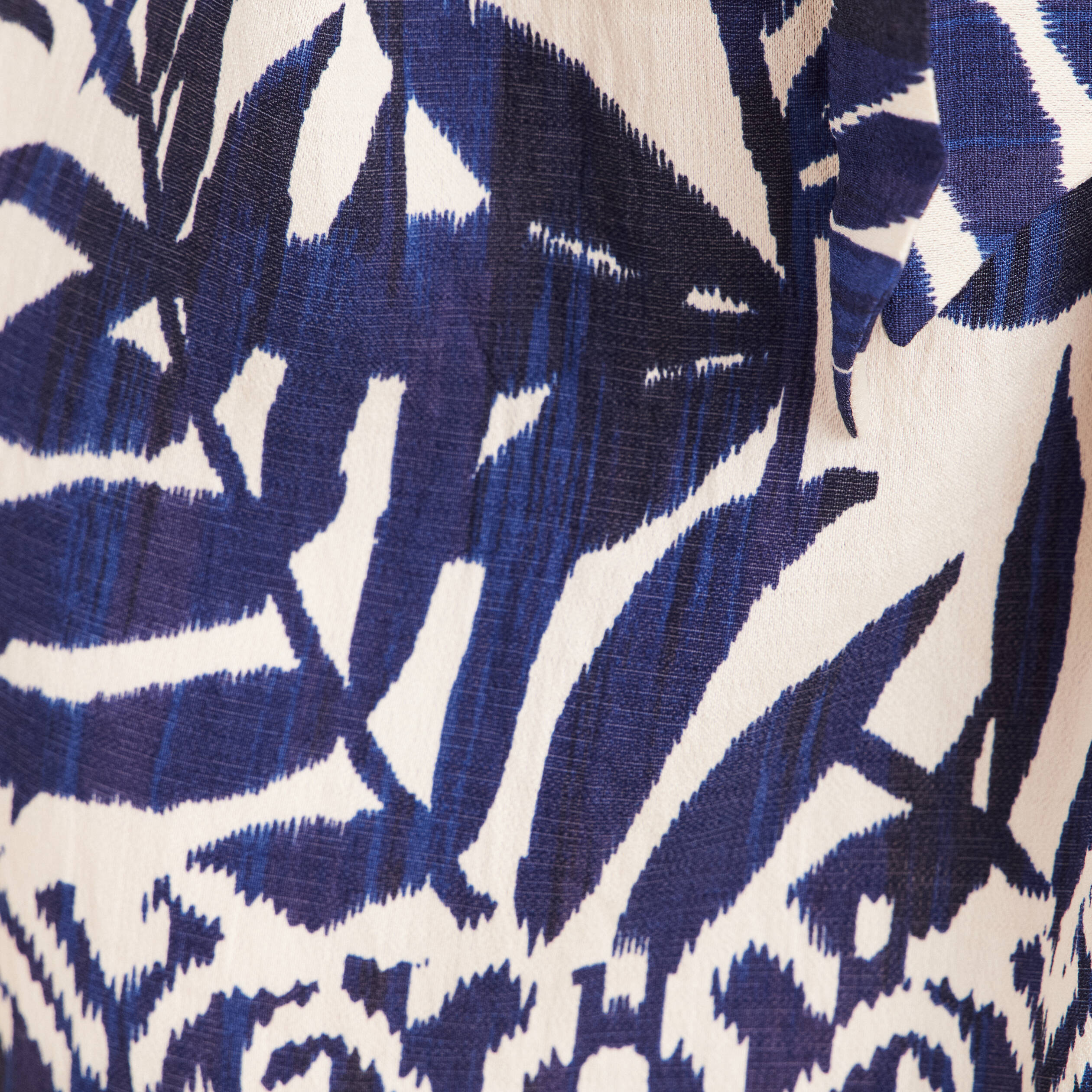 Robe droite courte col V manches courtes bleu femme