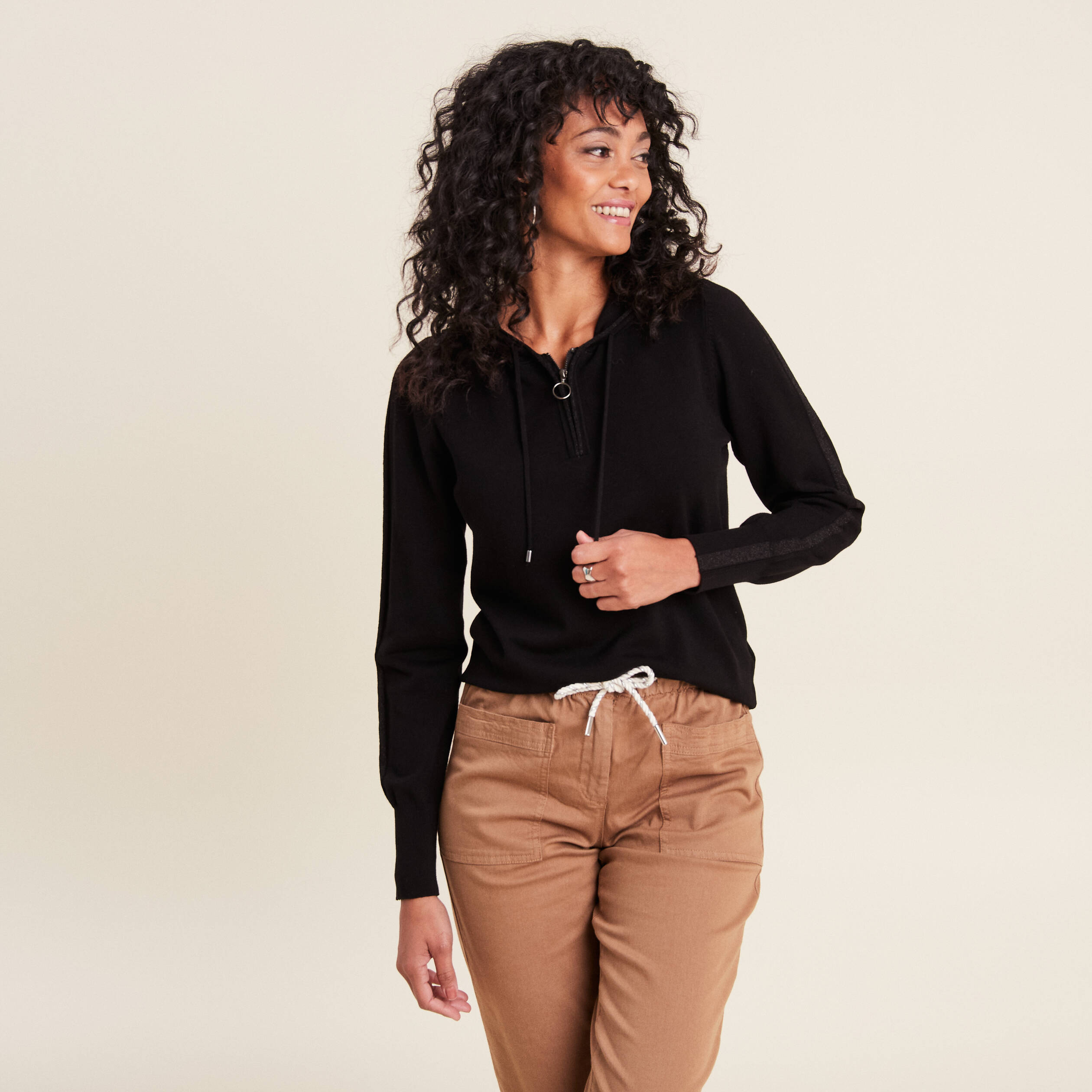 Sweat manches longues smocké gris foncé femme | Bonobo Sweat manches longues smocké gris foncé femme | Bonobo