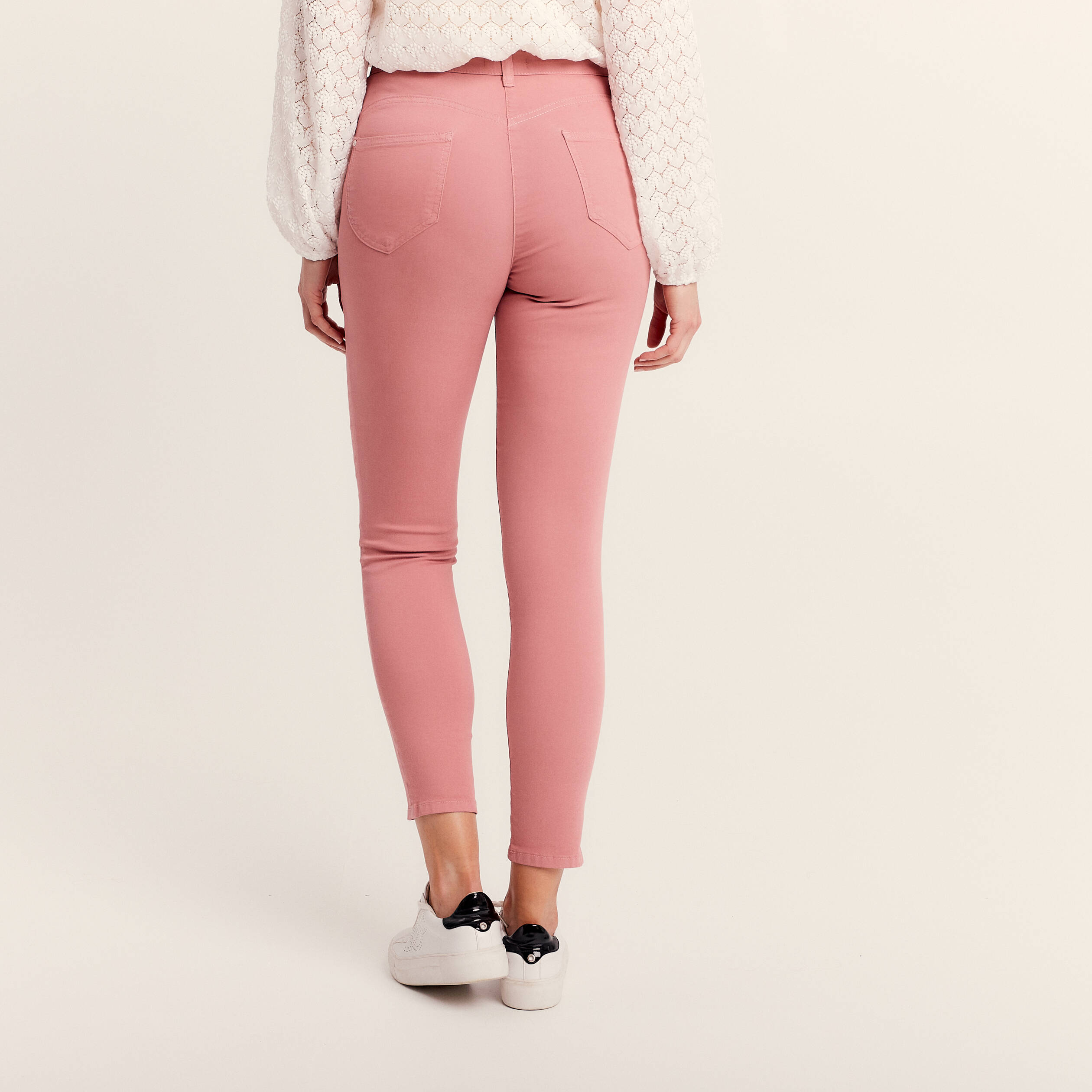 Pantalon l ger taille standard 7 8 me rose femme