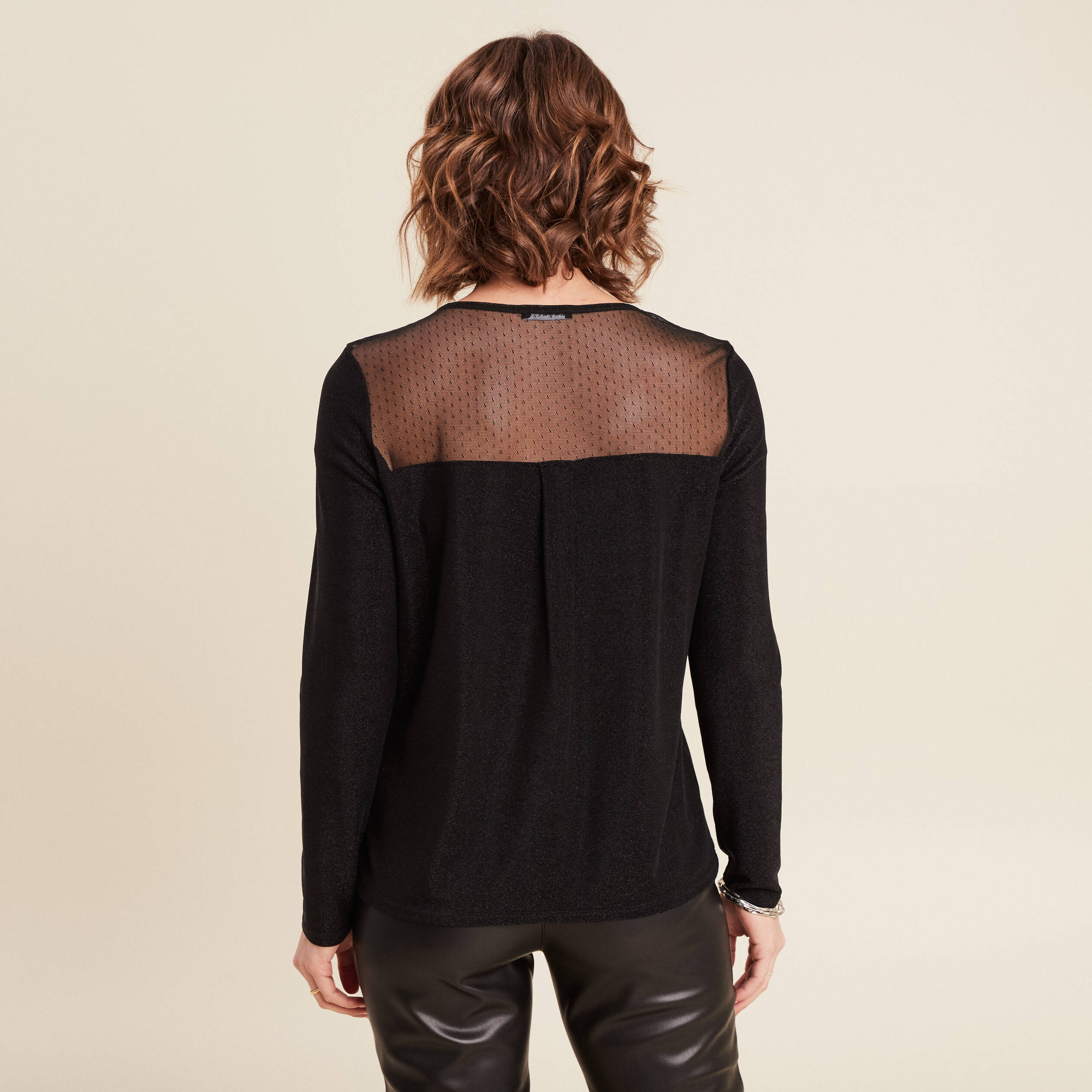t shirt manches longues noir femme T-shirt manches longues noir femme
