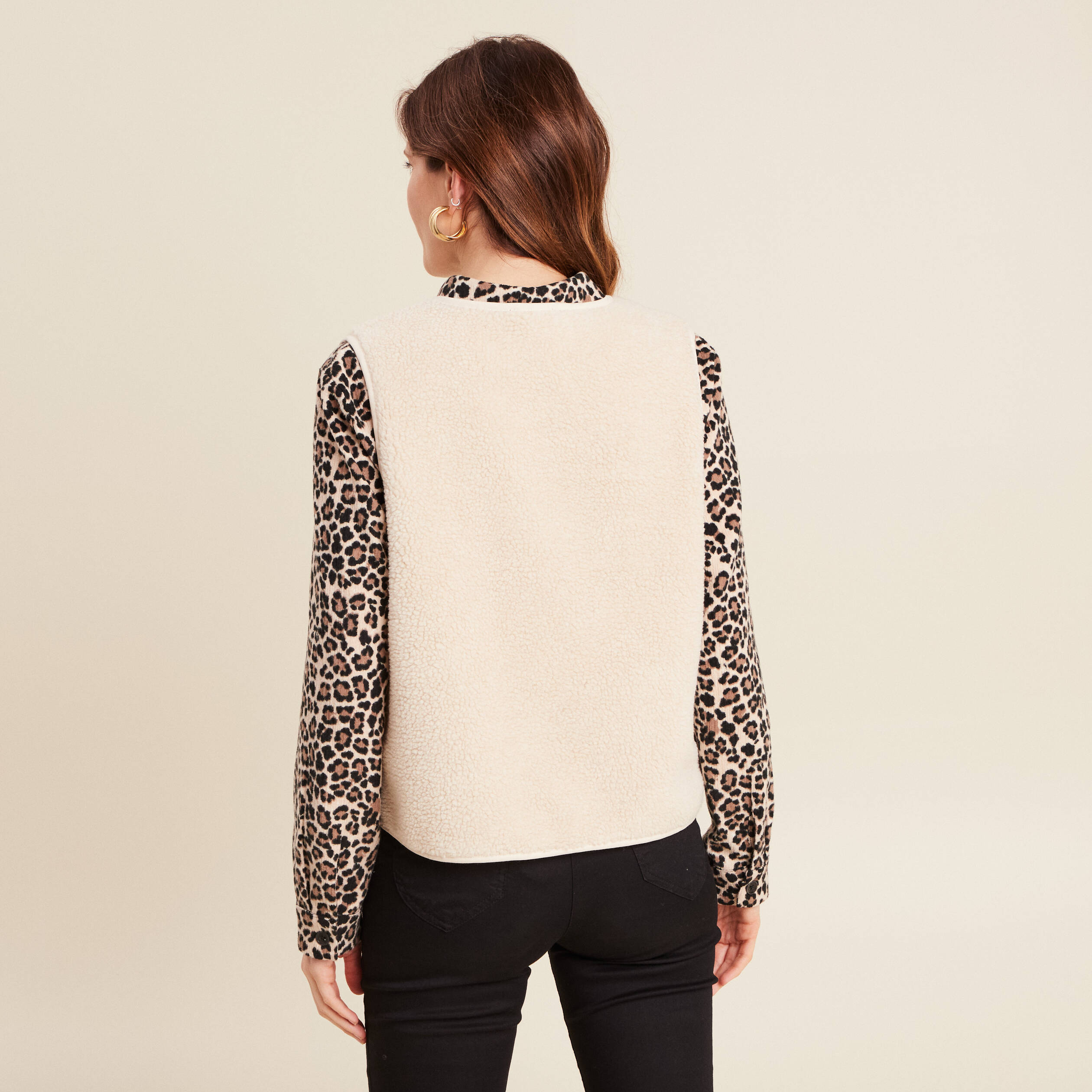 Gilet sans manches ecru femme