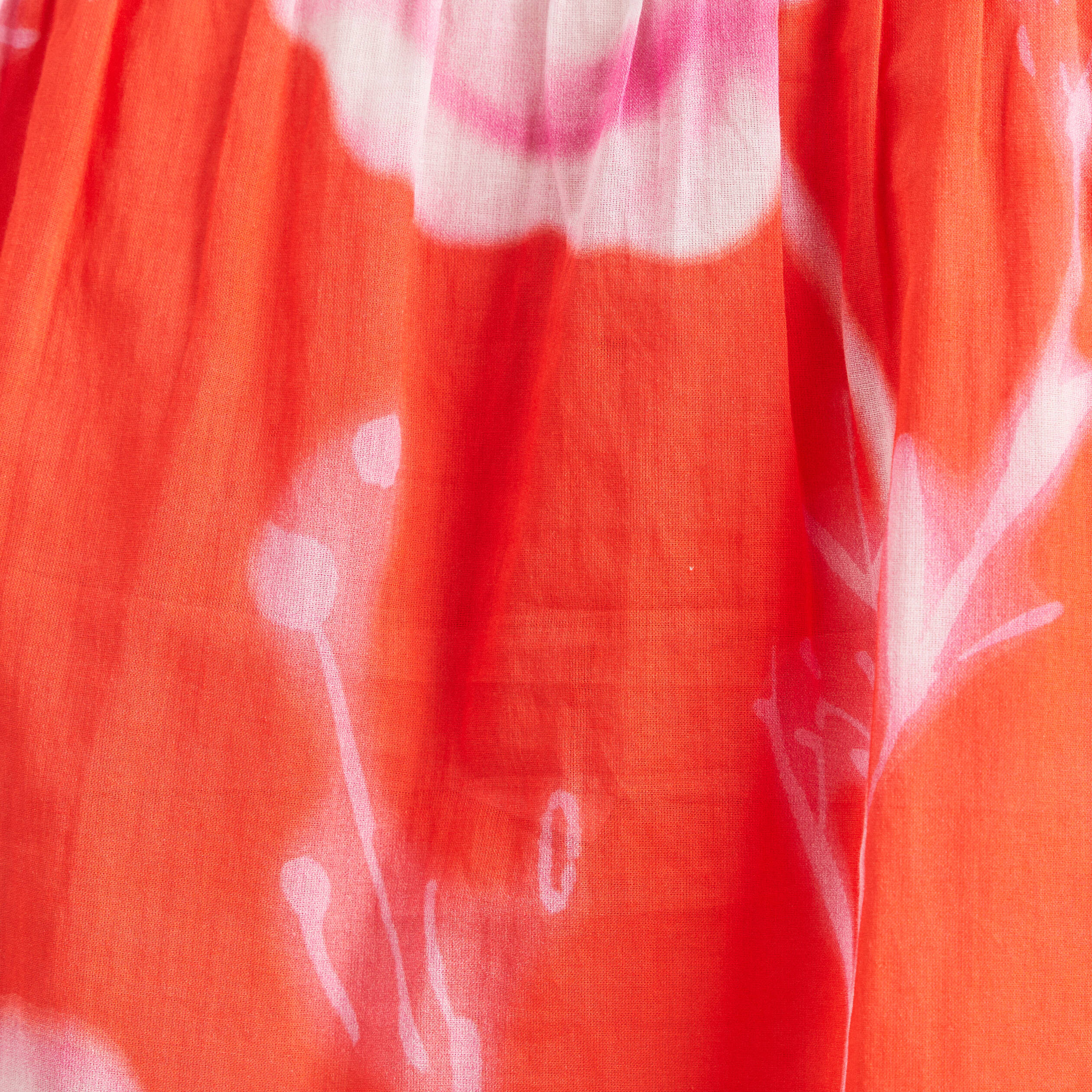 Blouse ample en voile manches longues rouge femme