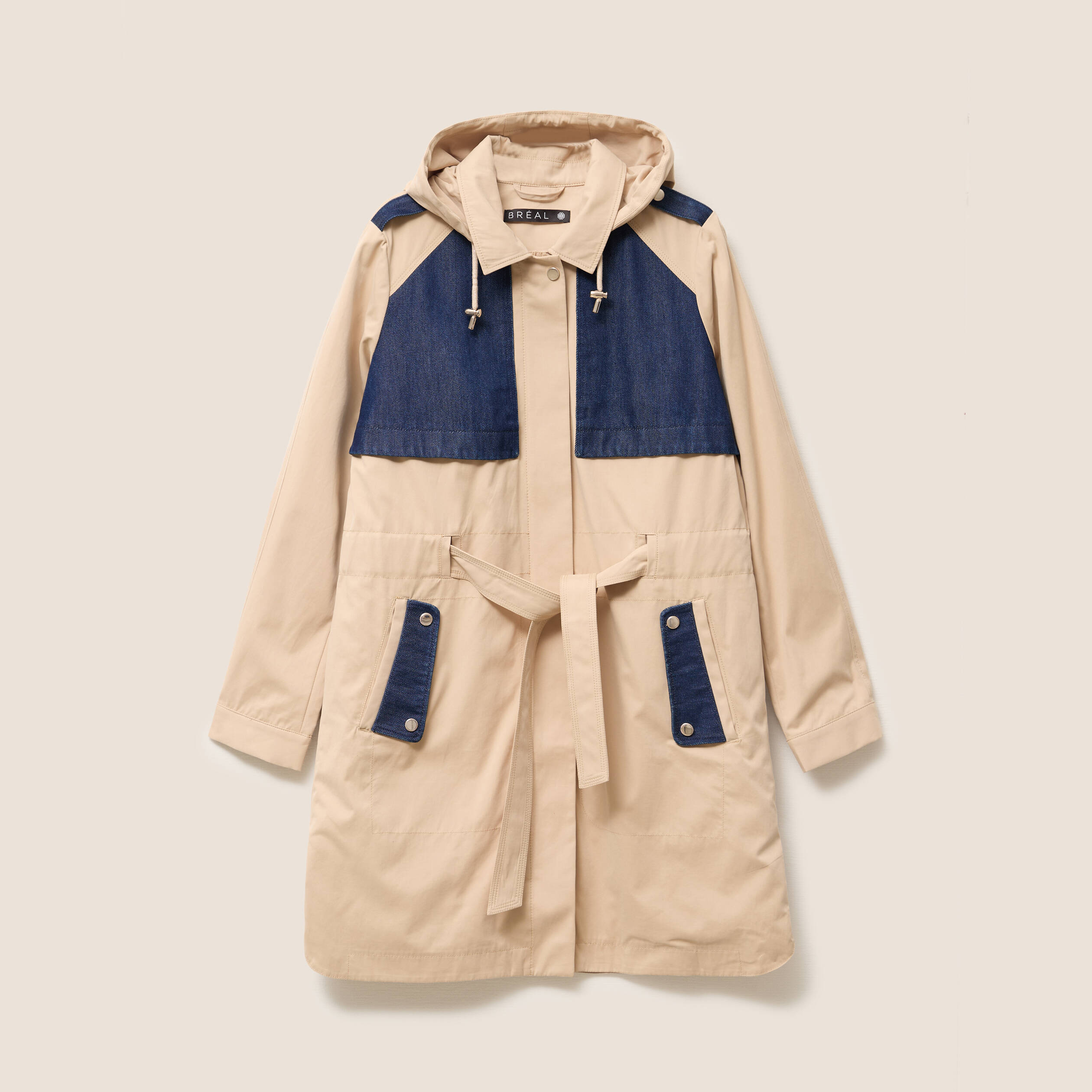 Manteau Trench D'hiver à Capuche Pour Femmes - Coupe Double Boutonnage Avec Ceinture, Chaud Et élégant