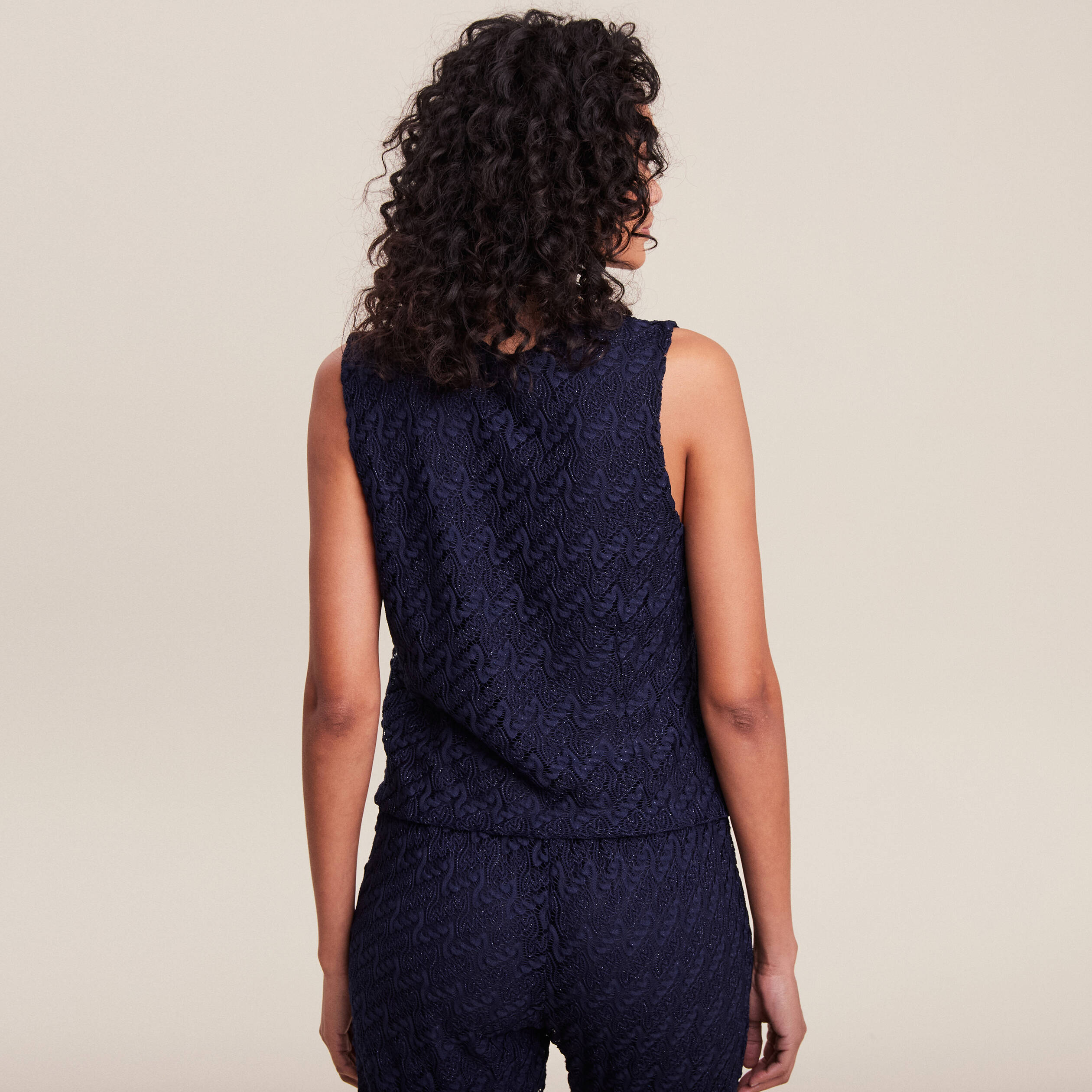 Gilet sans manches bleu foncé femme