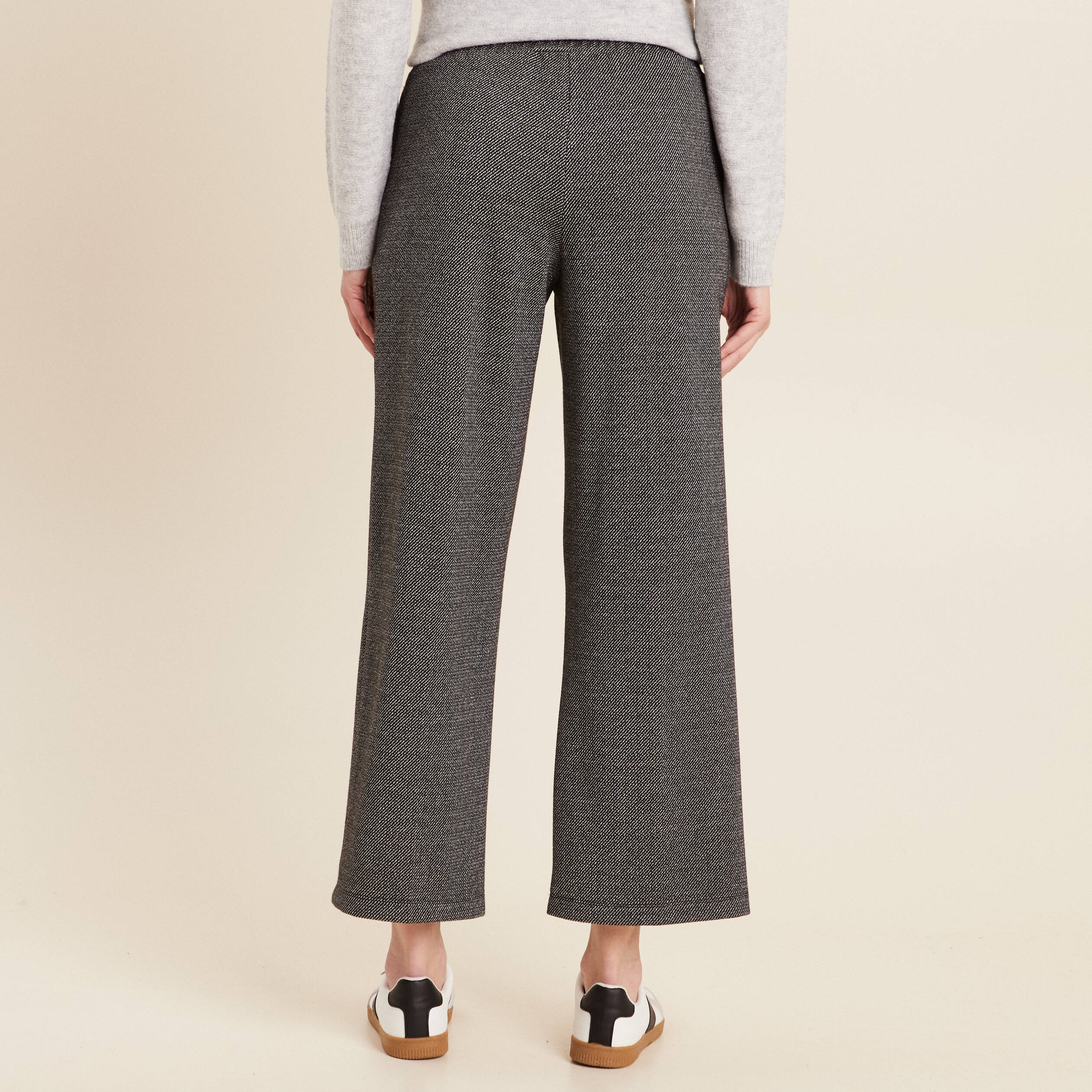 Pantalon large 7/8ème gris clair femme