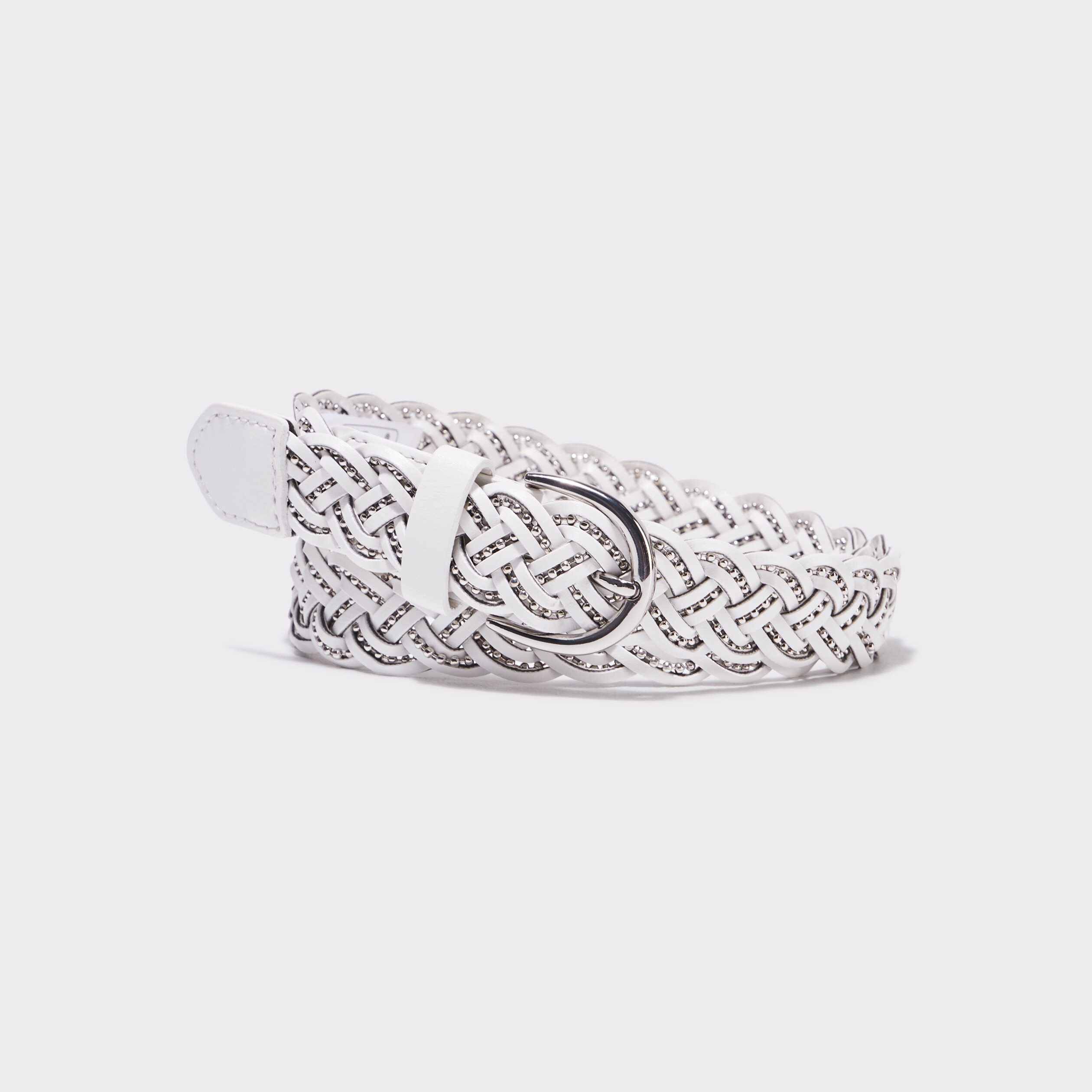 Ceinture tressée ecru femme