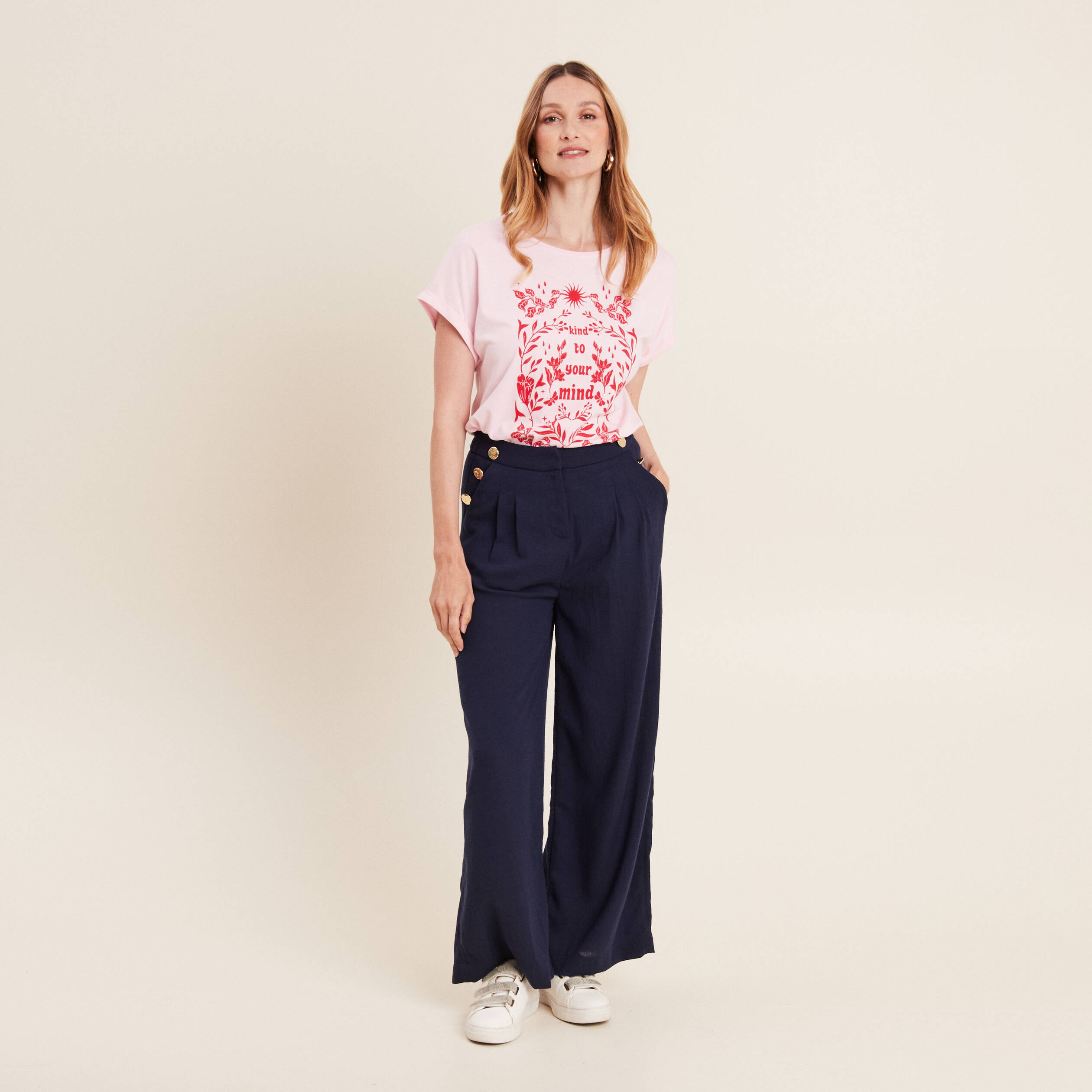 T-shirt manches courtes rose femme
