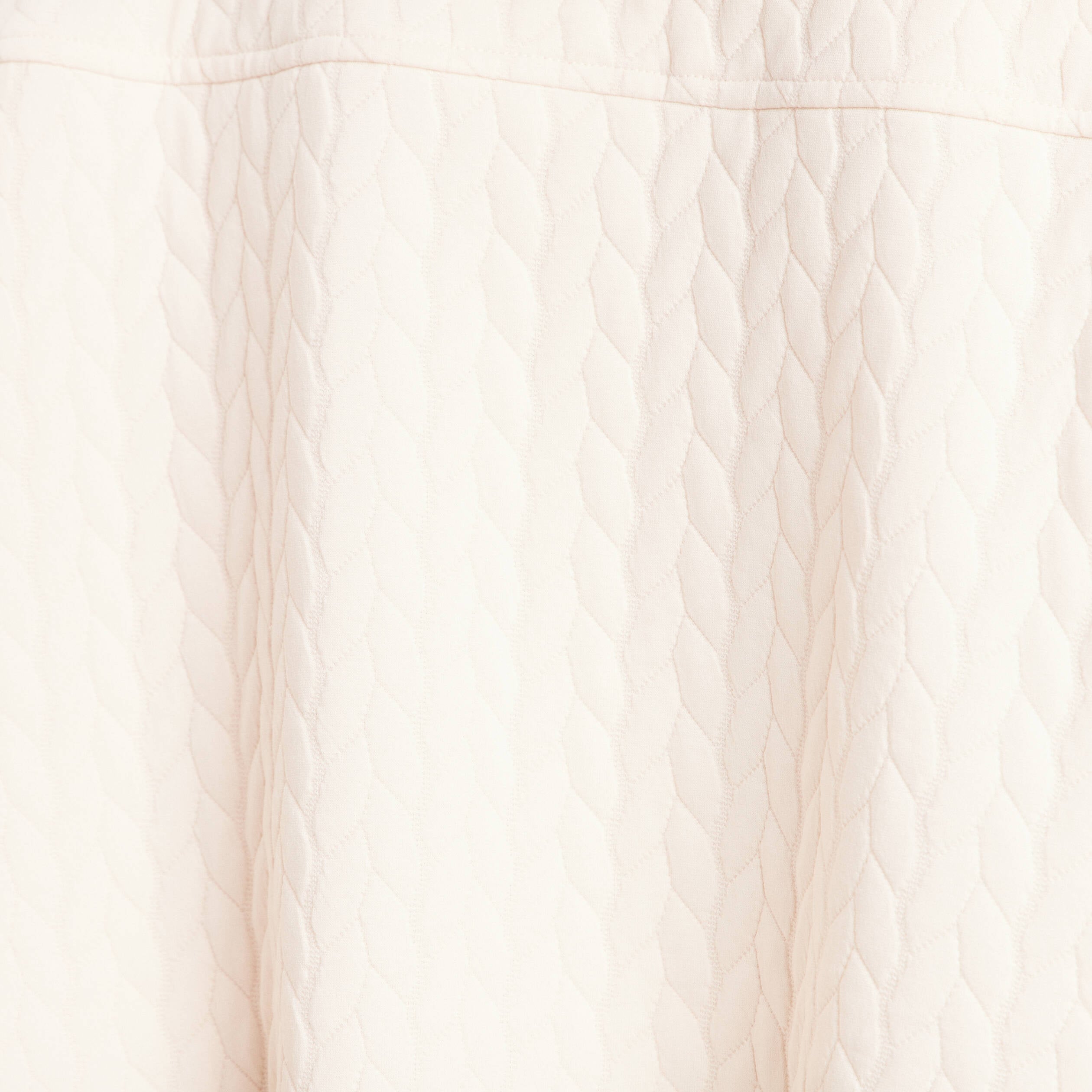 Veste col rond manches courtes doubl&eacute;e ecru femme