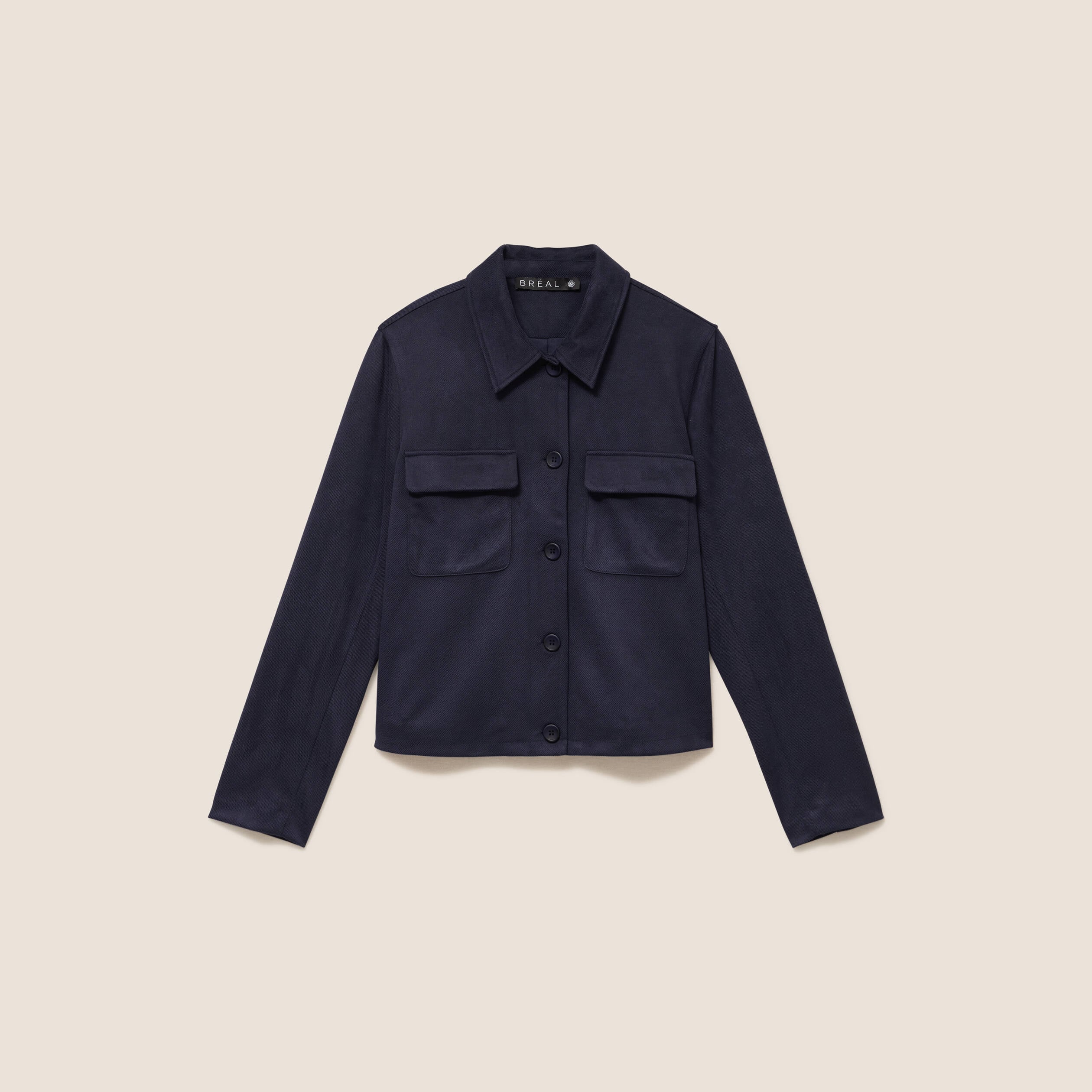 Veste doubl&eacute;e bleu fonc&eacute; femme