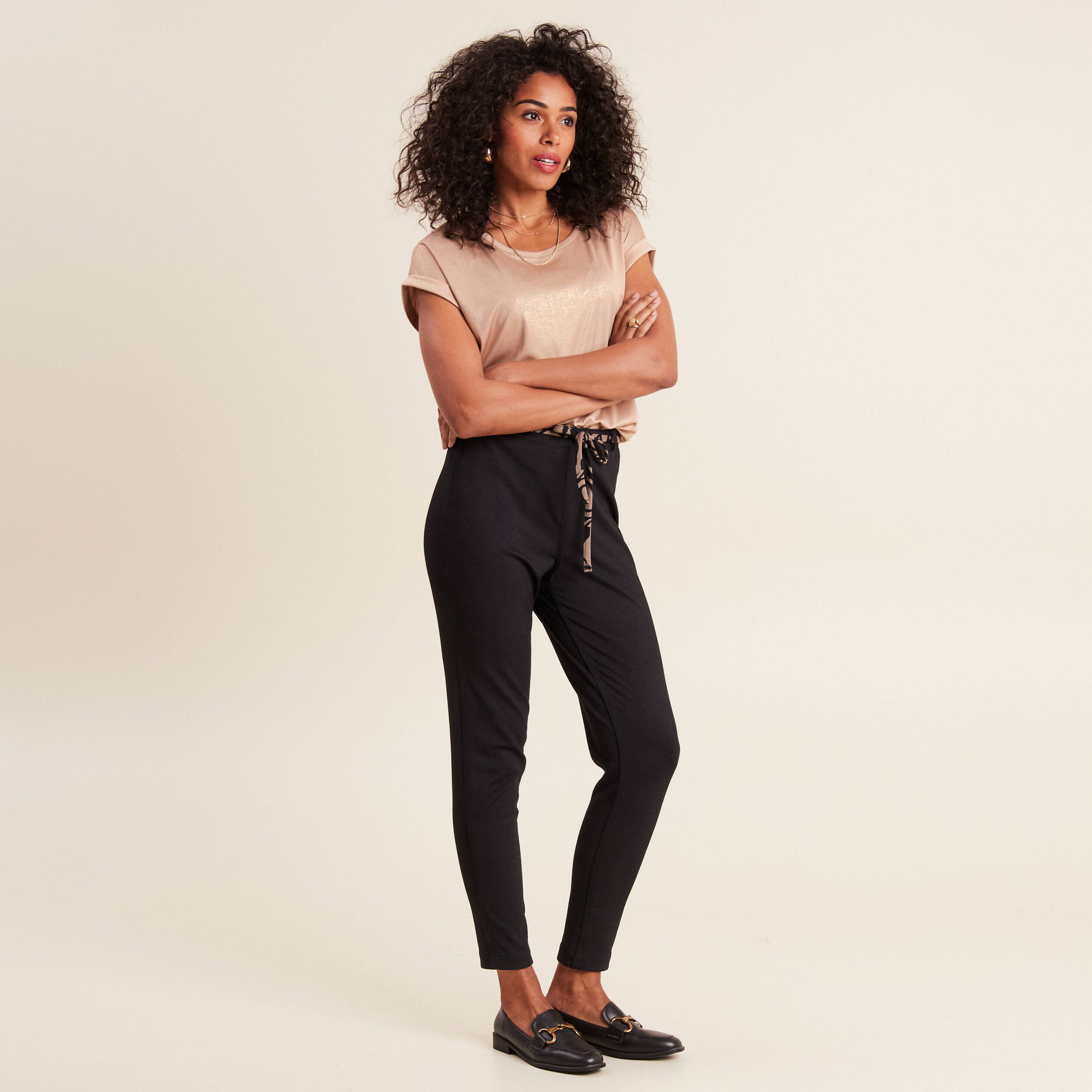 Pantalon jogging réversible noir femme