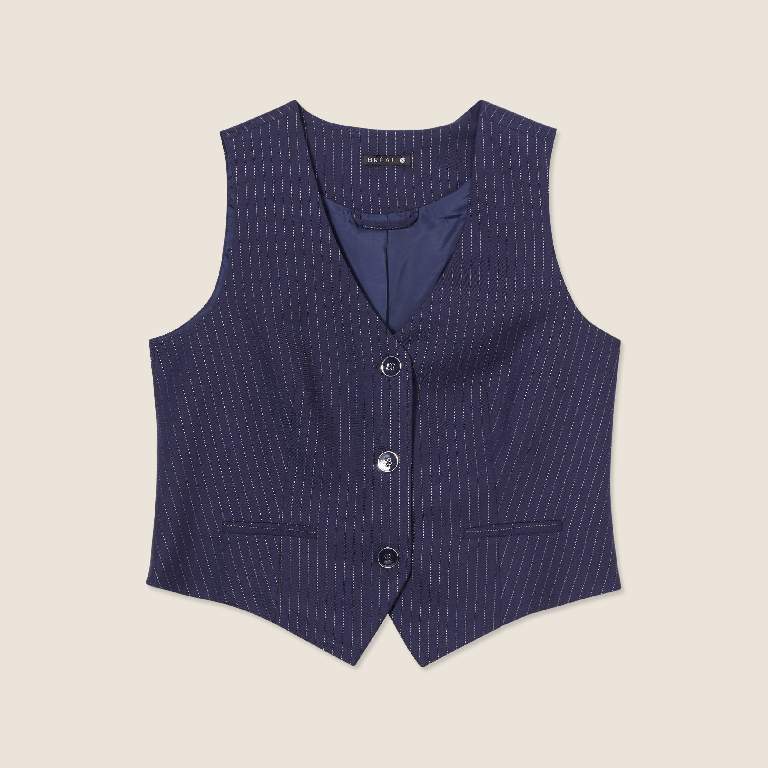 veston sans manches bleu fonce femme Veston sans manches bleu foncé femme