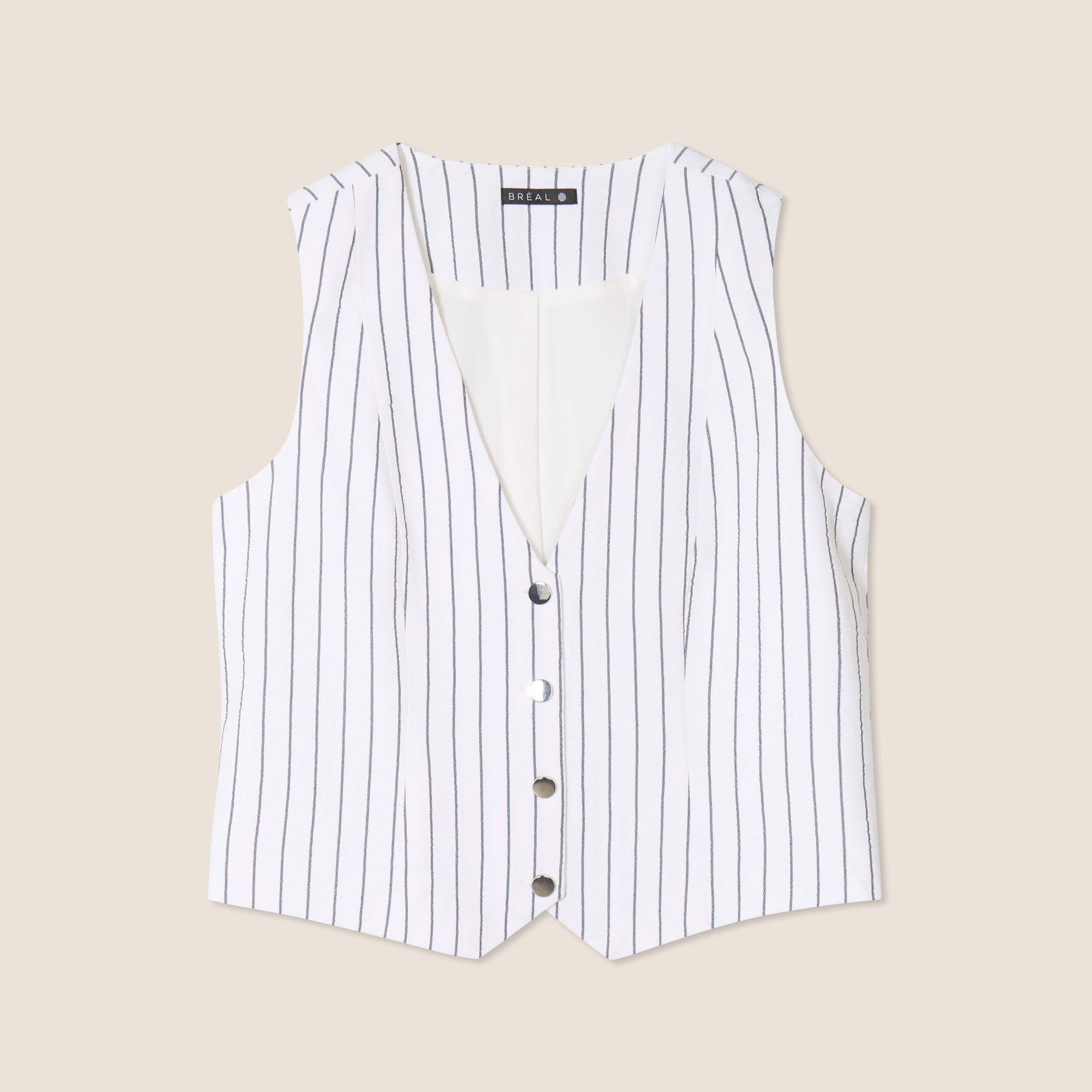 Gilet ajusté sans manches gris foncé femme