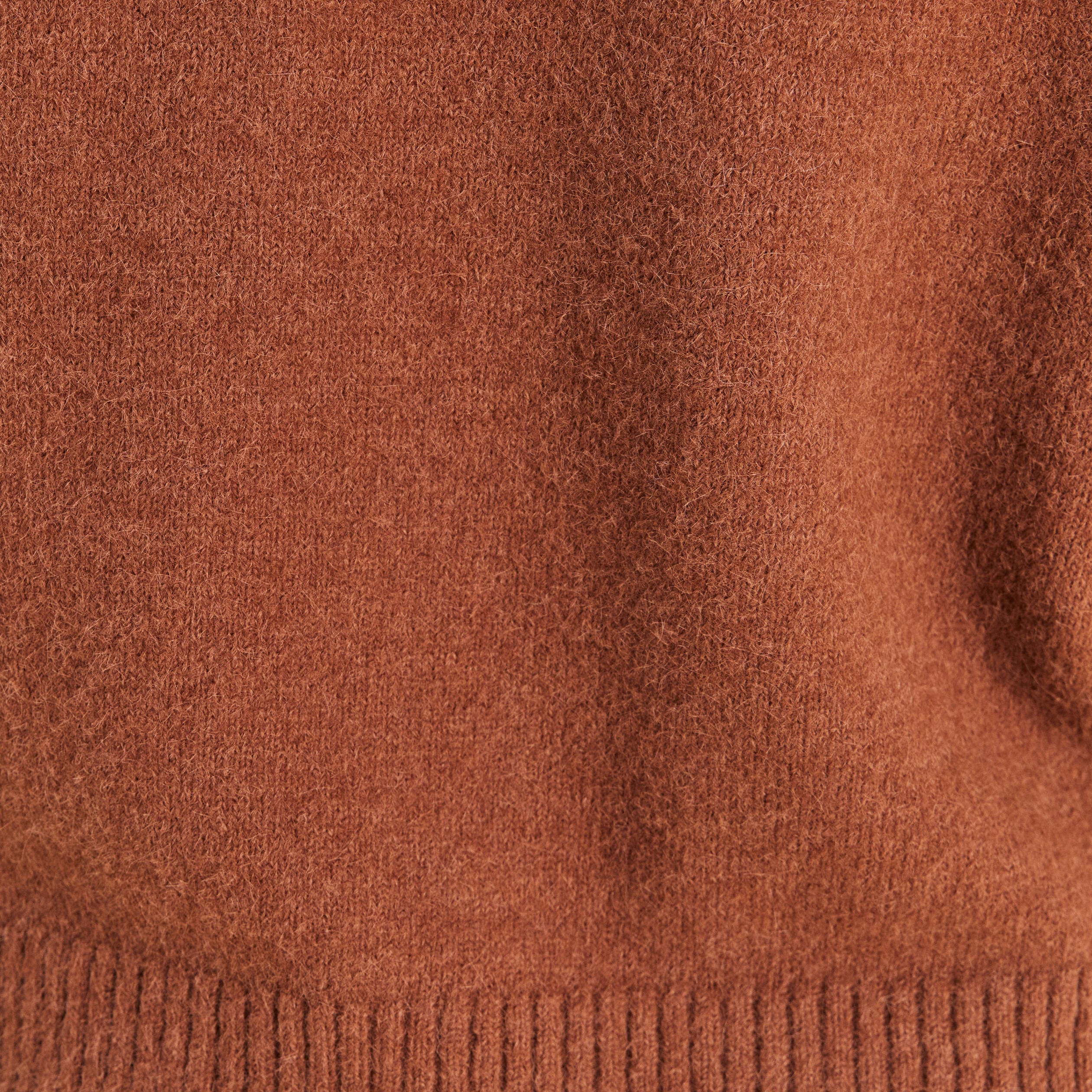 Pull col rond marron fonc&eacute; femme