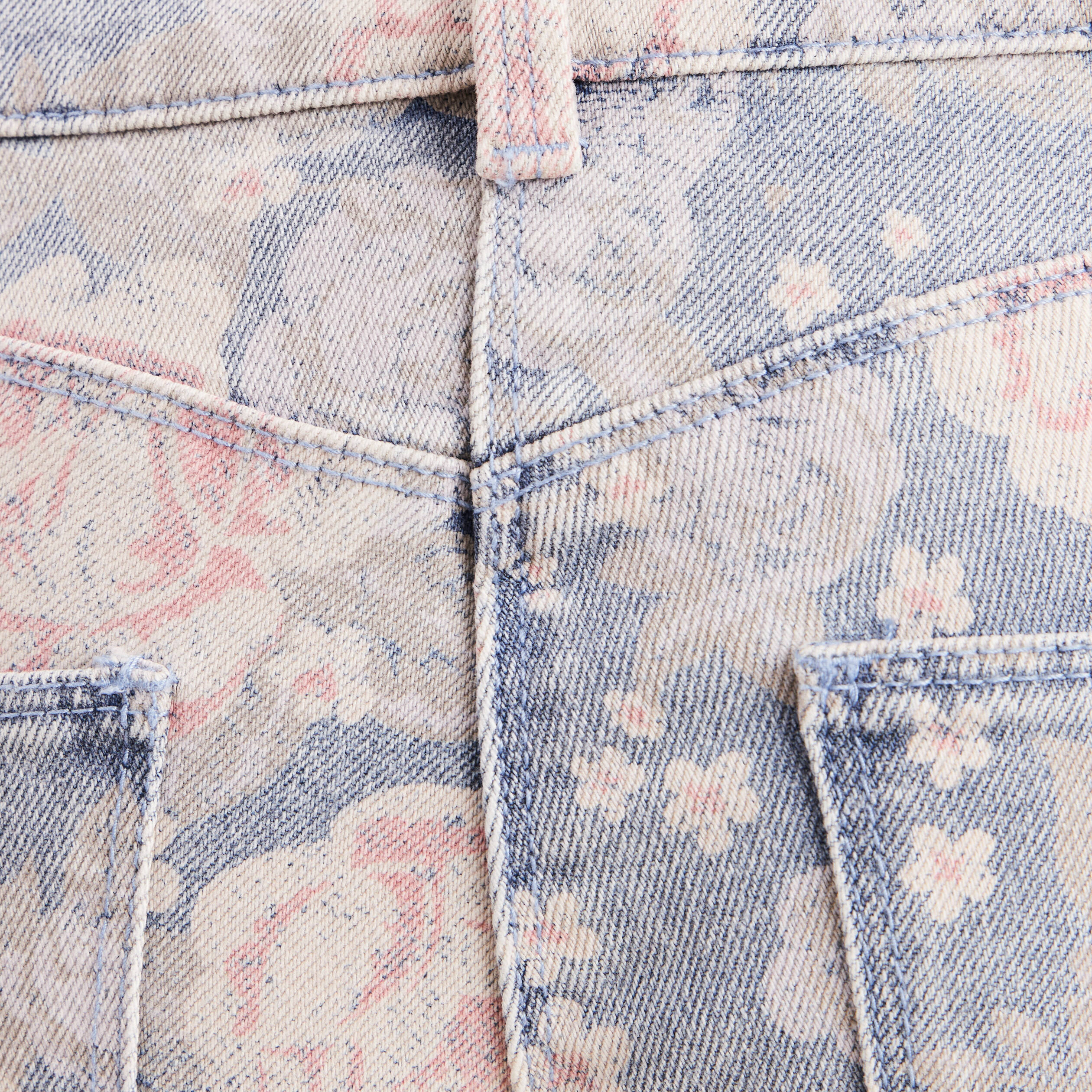 Jean coupe droite 7/8&egrave;me taille standard rose femme