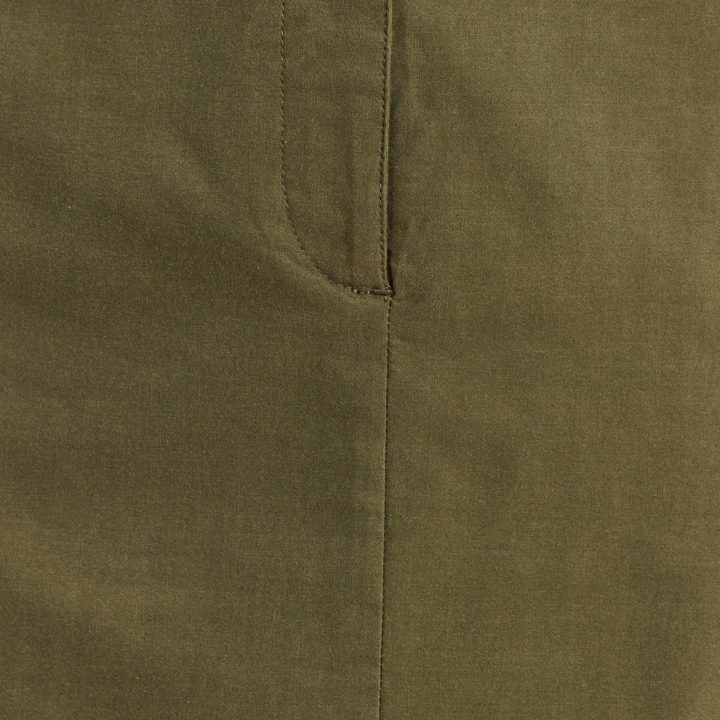 Robe ajustée manches courtes vert olive femme