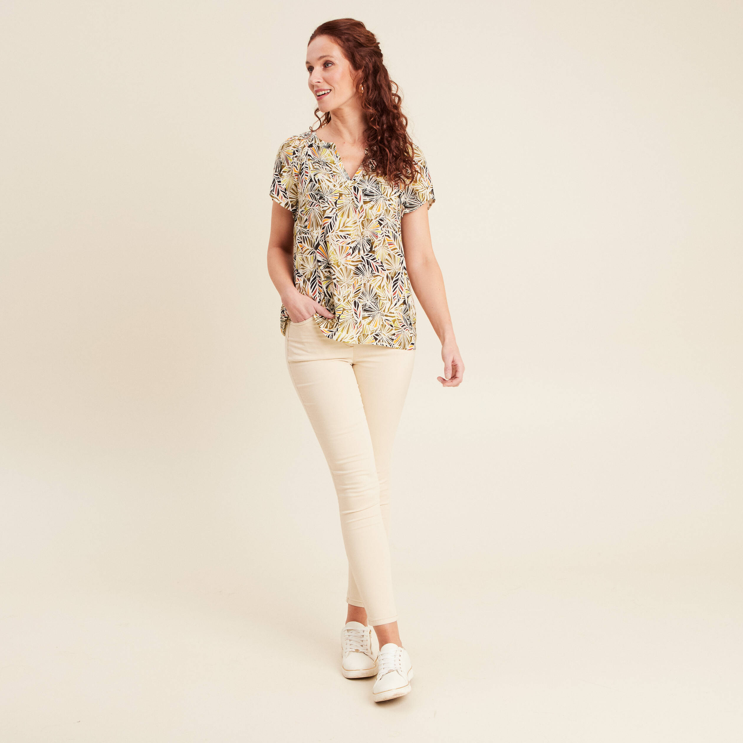 blouse manches courtes vert femme Blouse manches courtes vert femme
