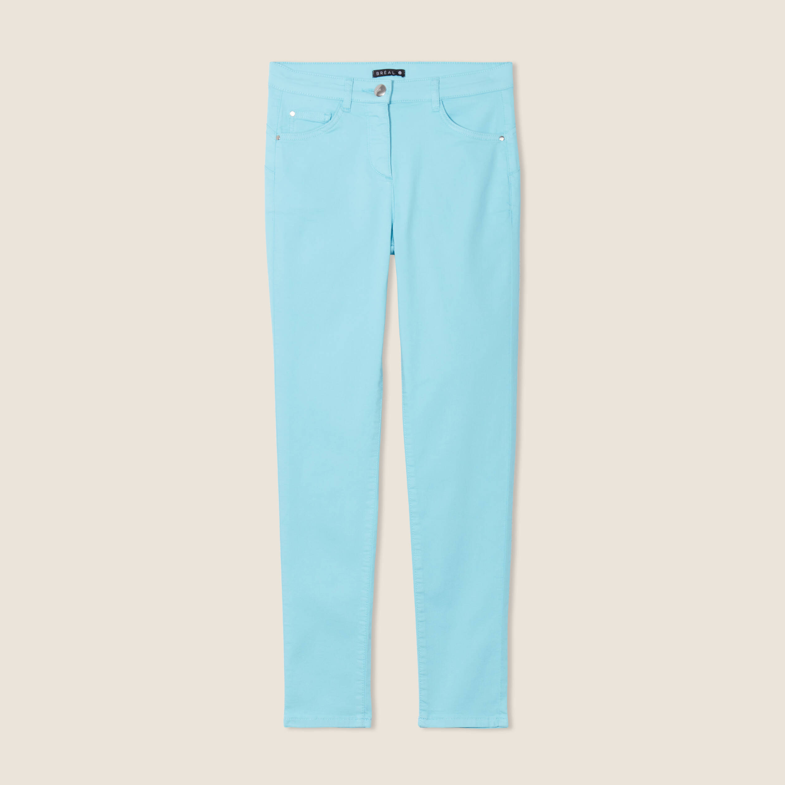 Pantalon léger taille standard 7/8ème bleu femme
