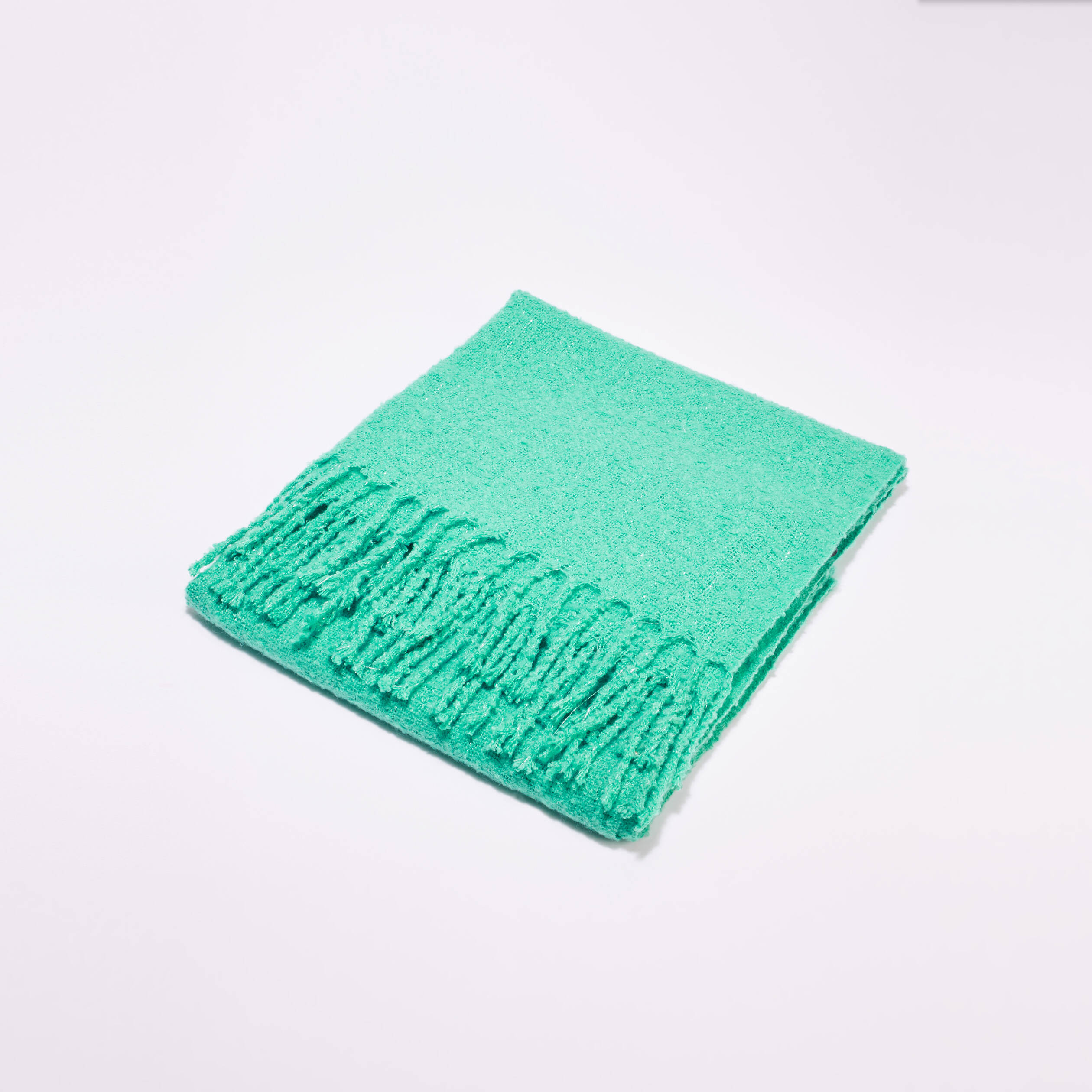 &Eacute;charpe &agrave; franges vert &eacute;meraude femme