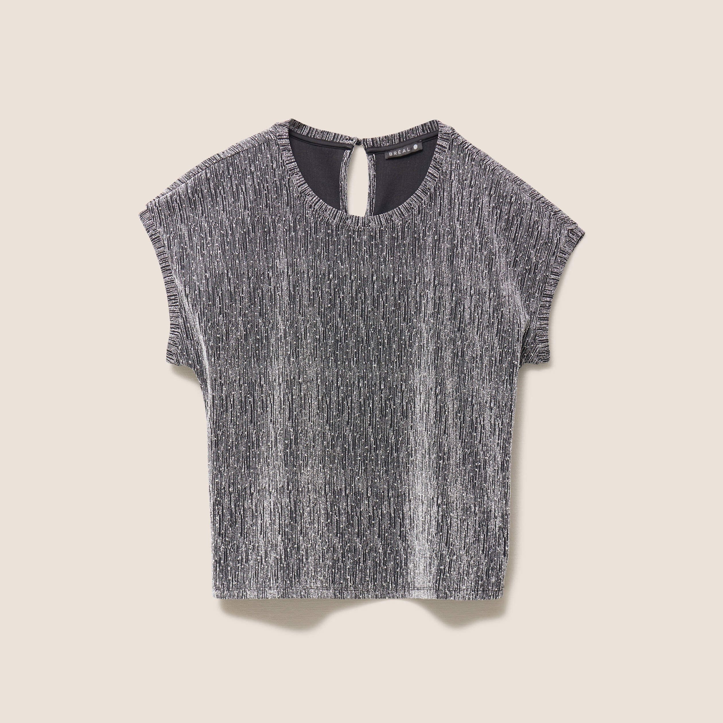 T-shirt manches courtes gris argent femme