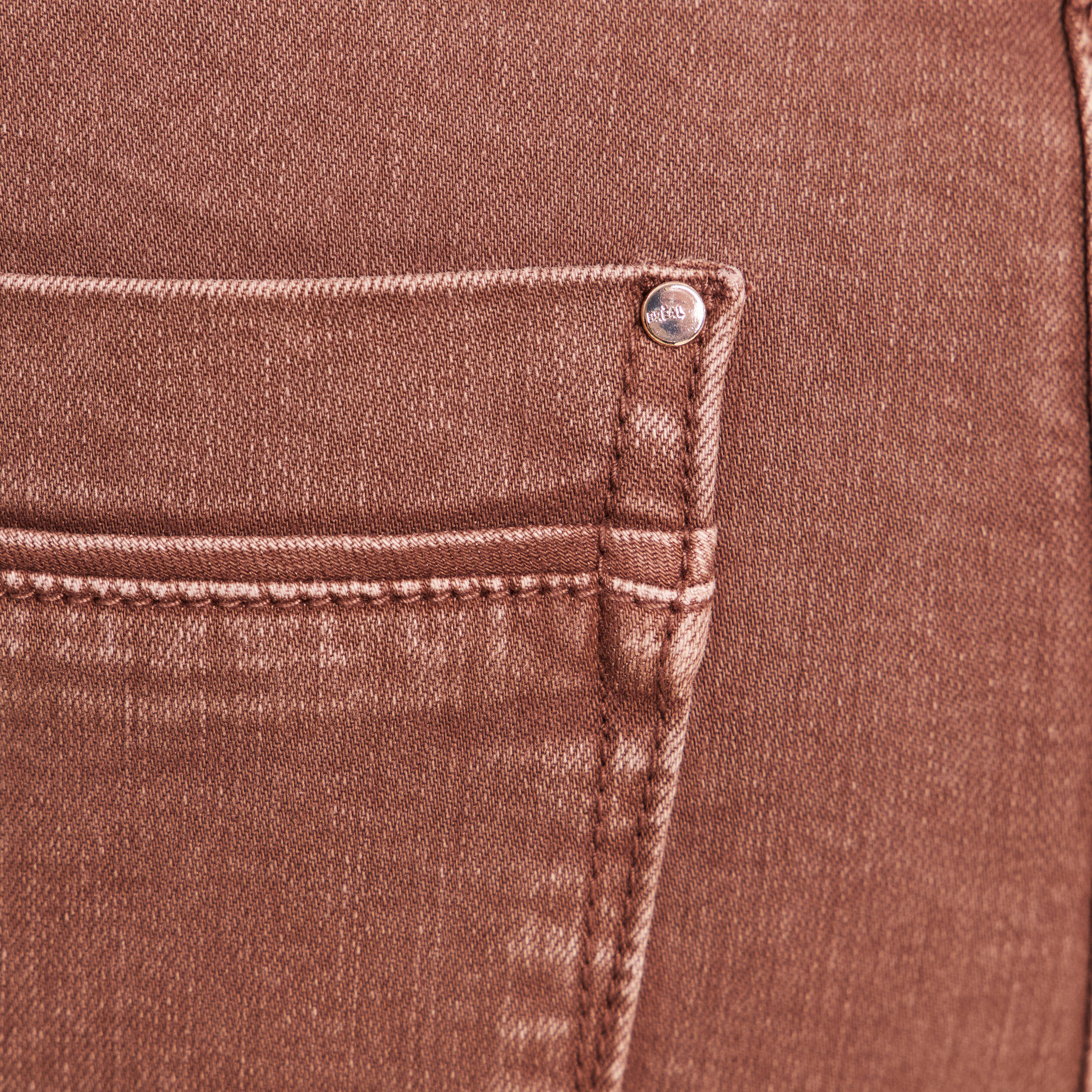 Jean coupe droite taille haute marron clair femme
