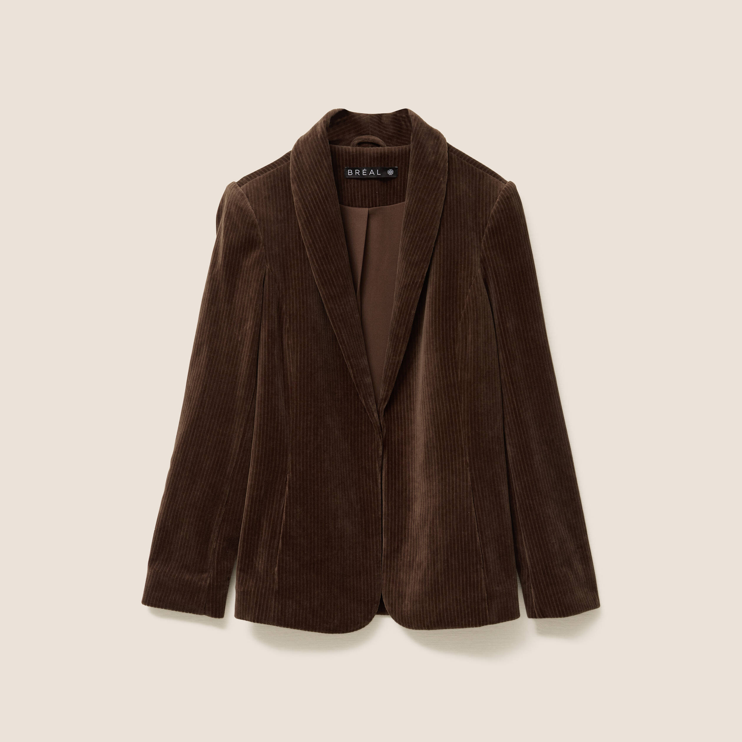 Veste tailleur velours marron femme Bréal