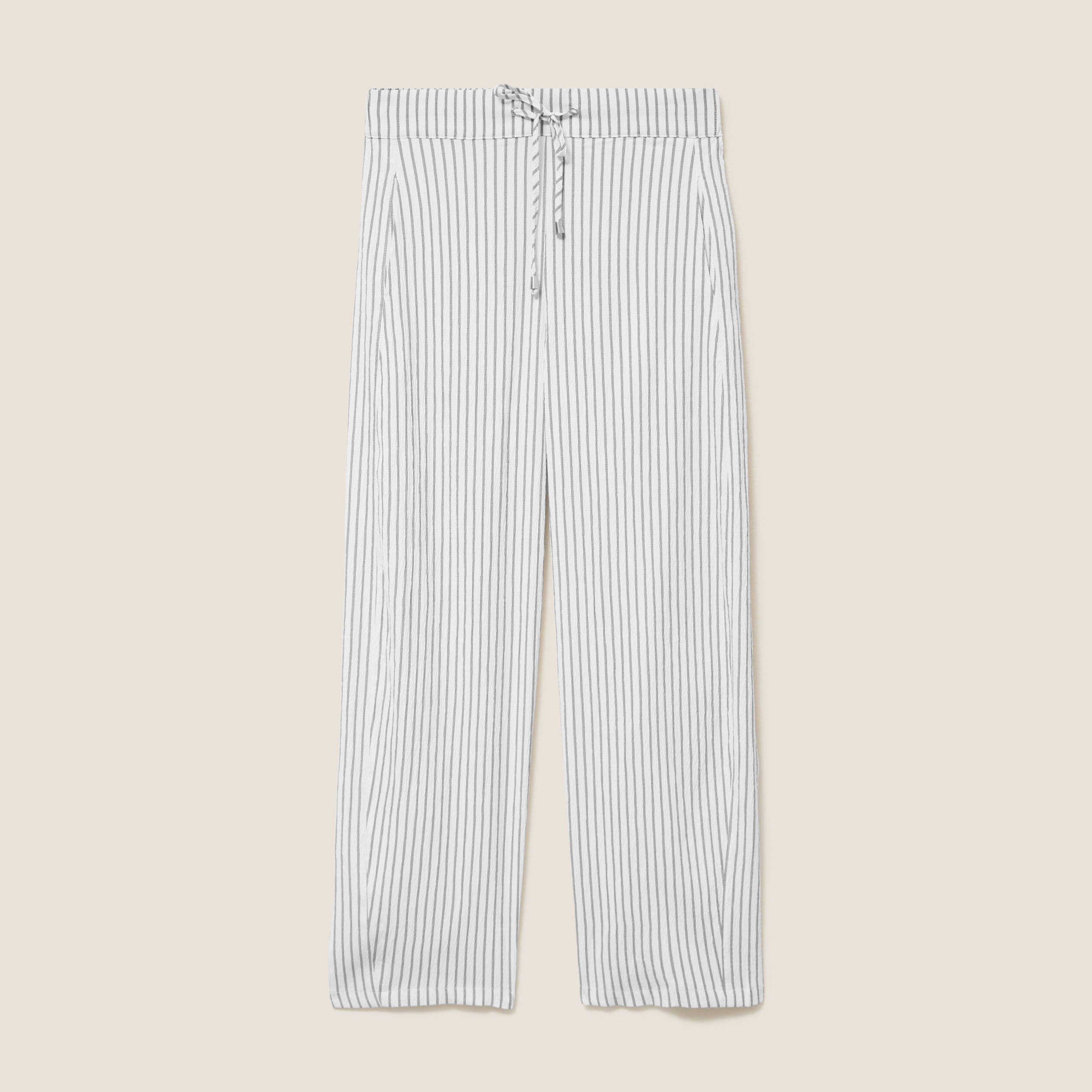 Pantalon fluide coupe barrel bleu femme