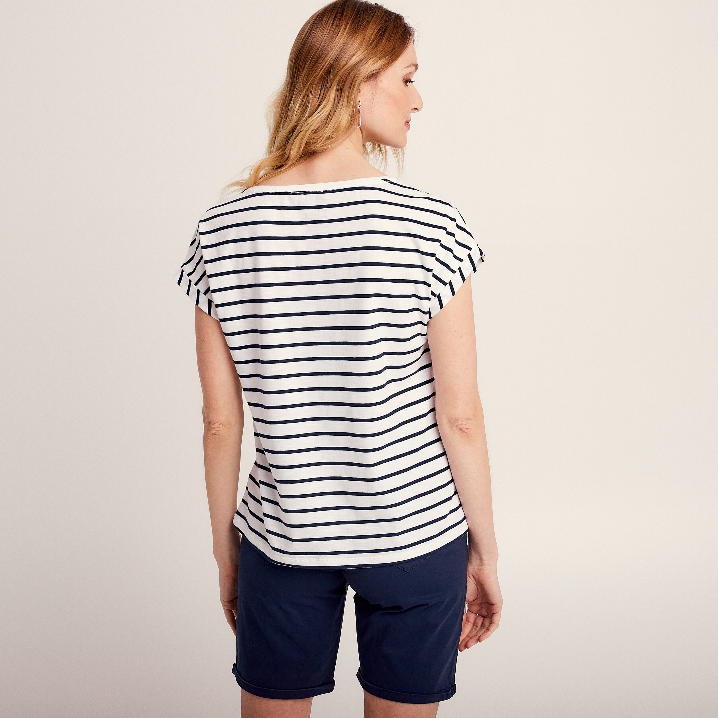 T-shirt manches courtes ecru femme