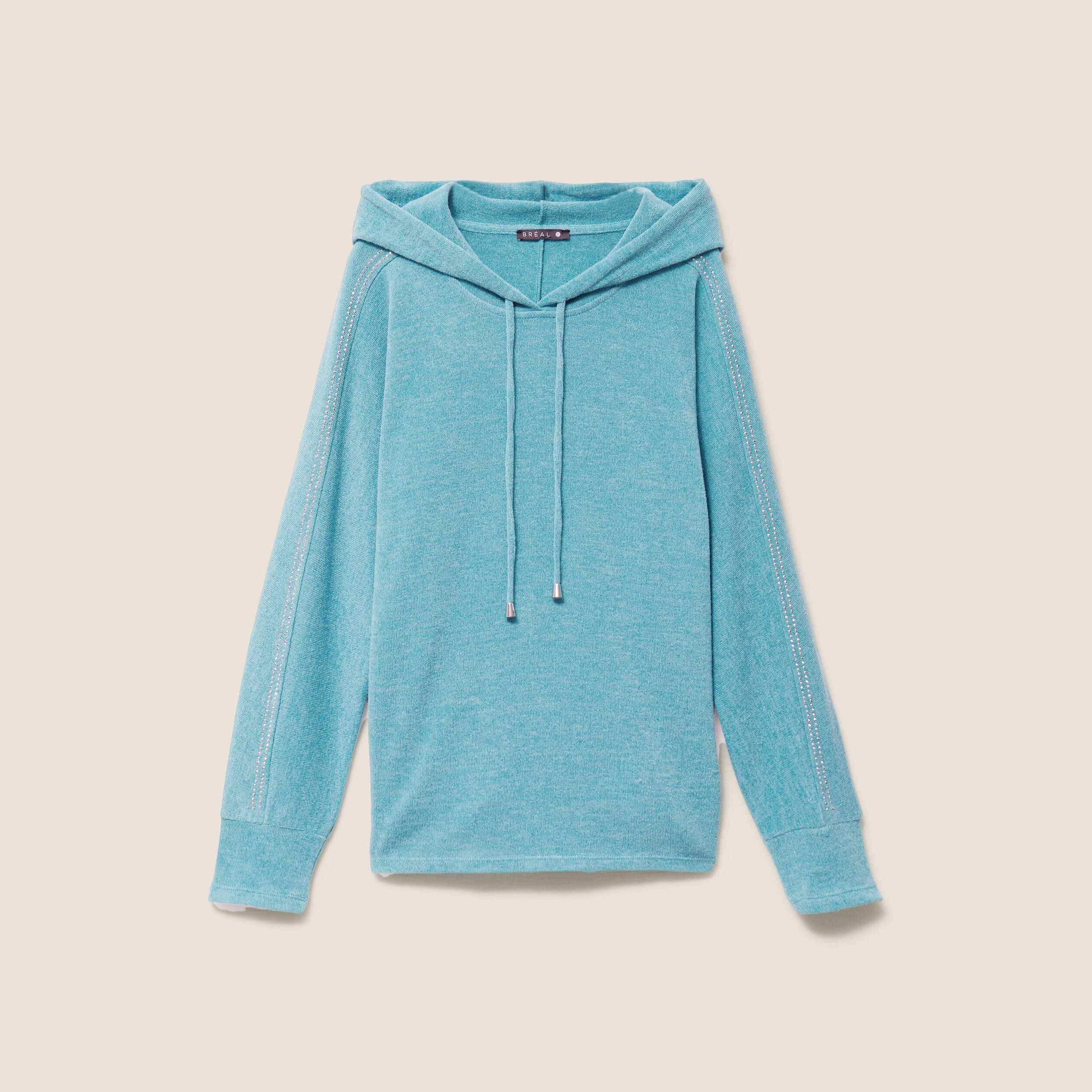Sweat &agrave; capuche vert fonc&eacute; femme