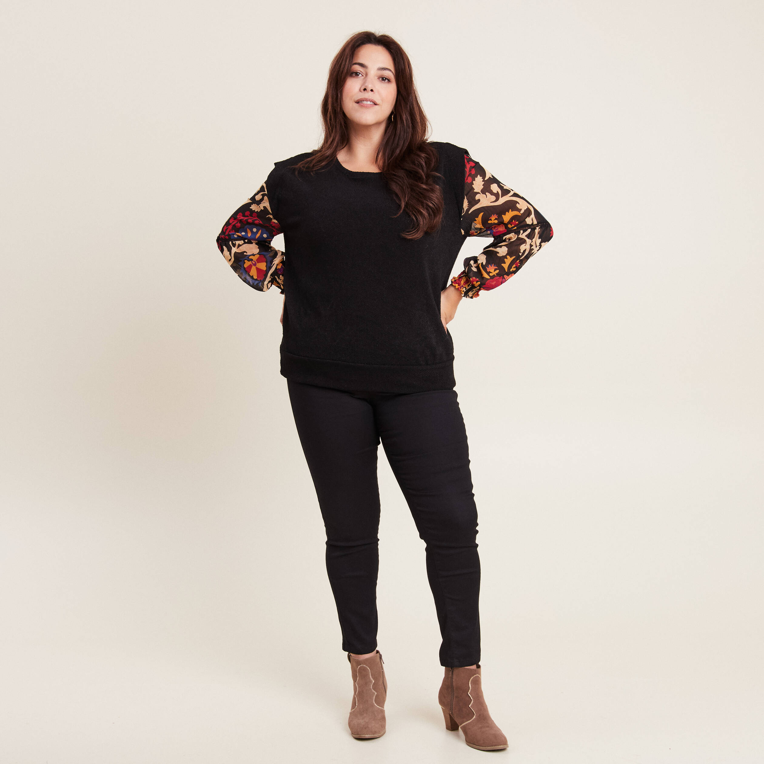 T-shirt manches longues noir femme