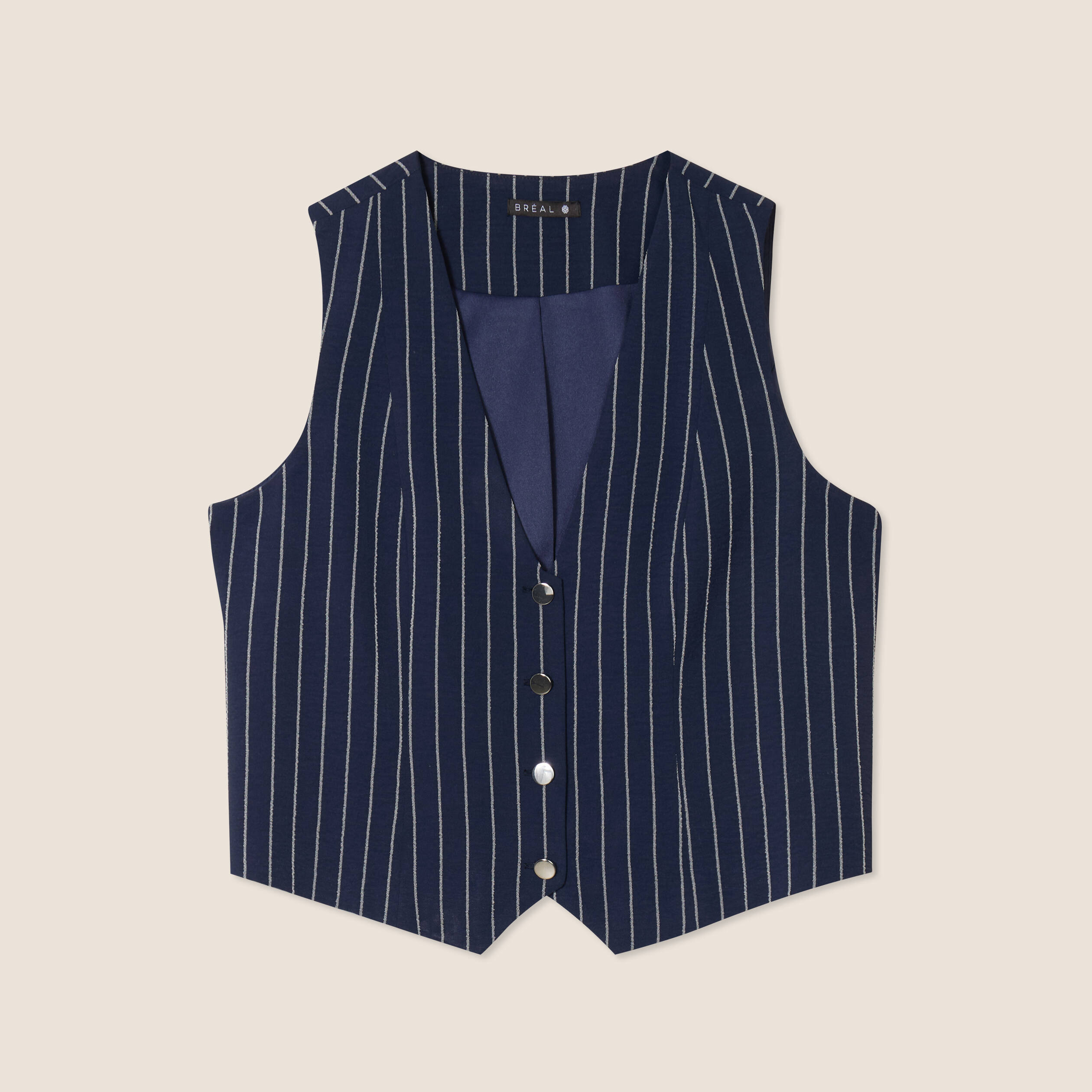 Gilet ajusté sans manches bleu foncé femme