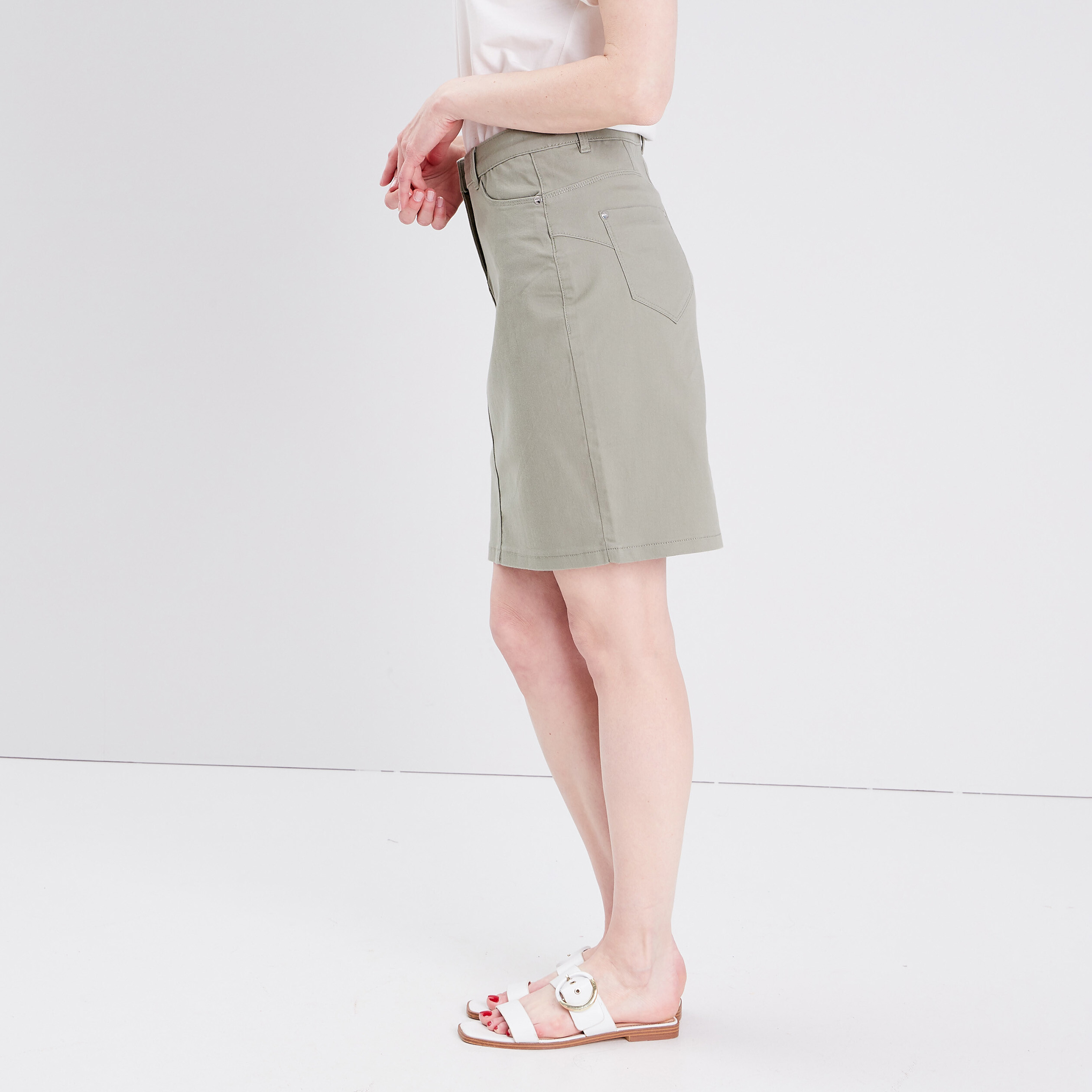 Jupe droite vert clair femme