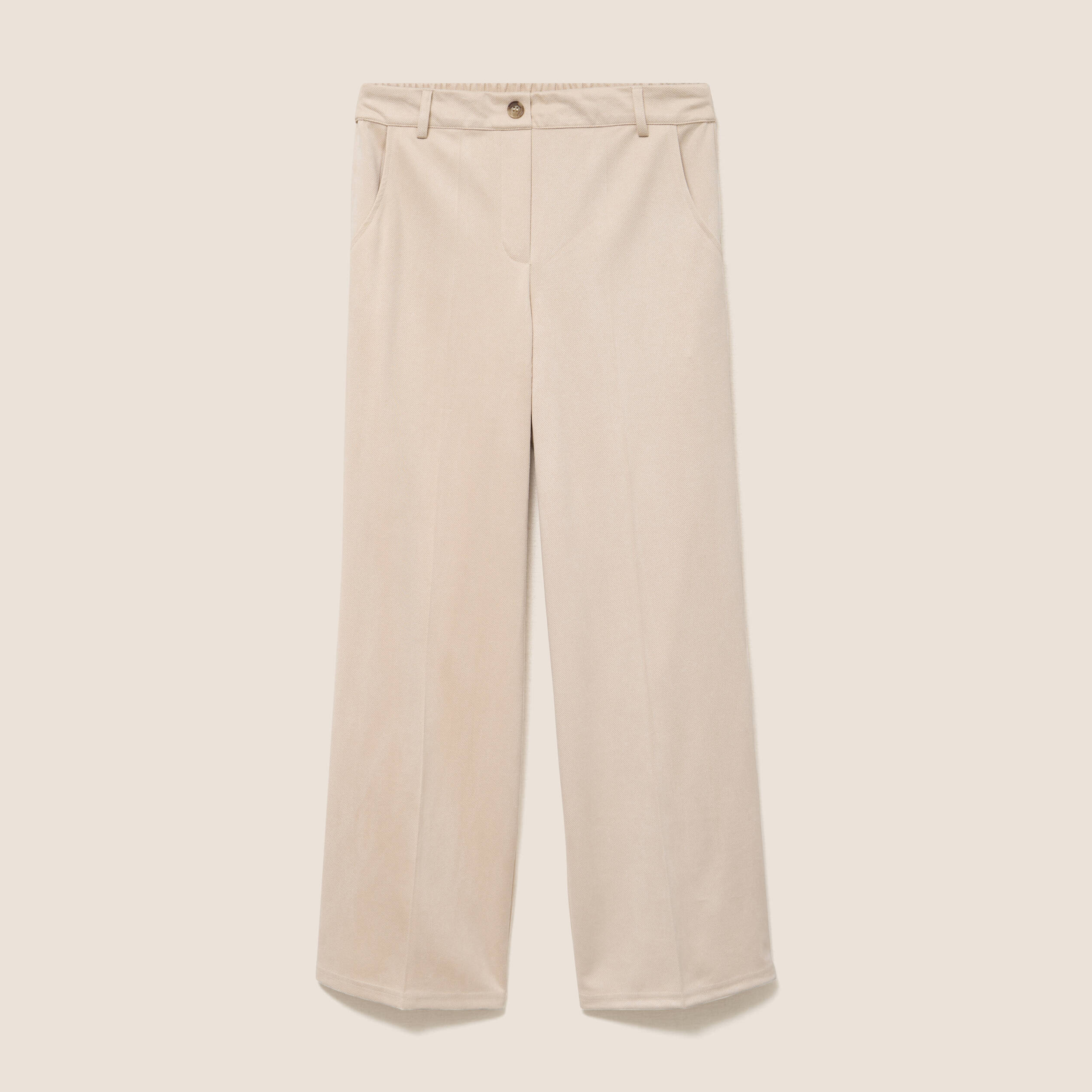 Pantalon large 7/8&egrave;me sable femme