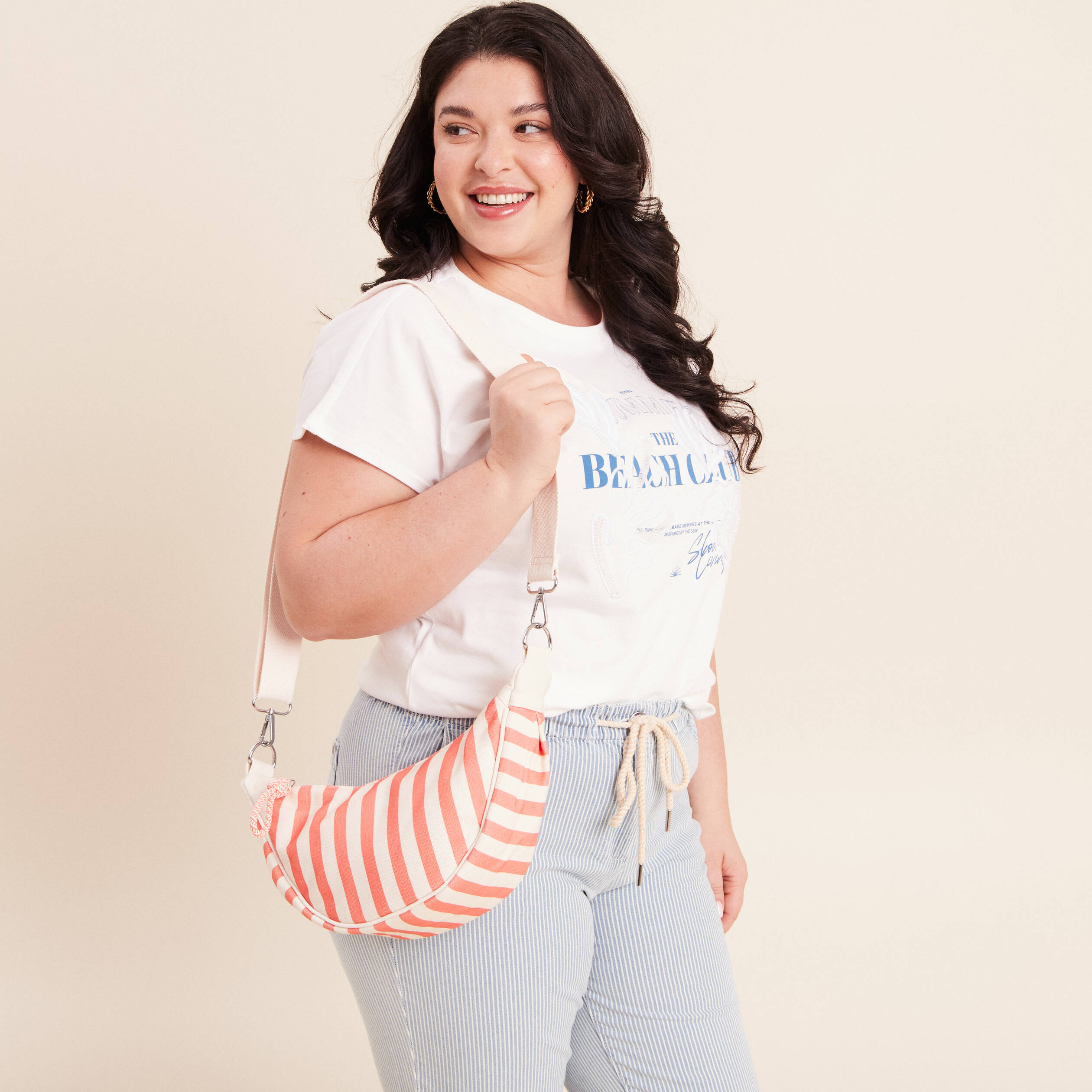 Sac bandouli&egrave;re doubl&eacute; orange fluo femme