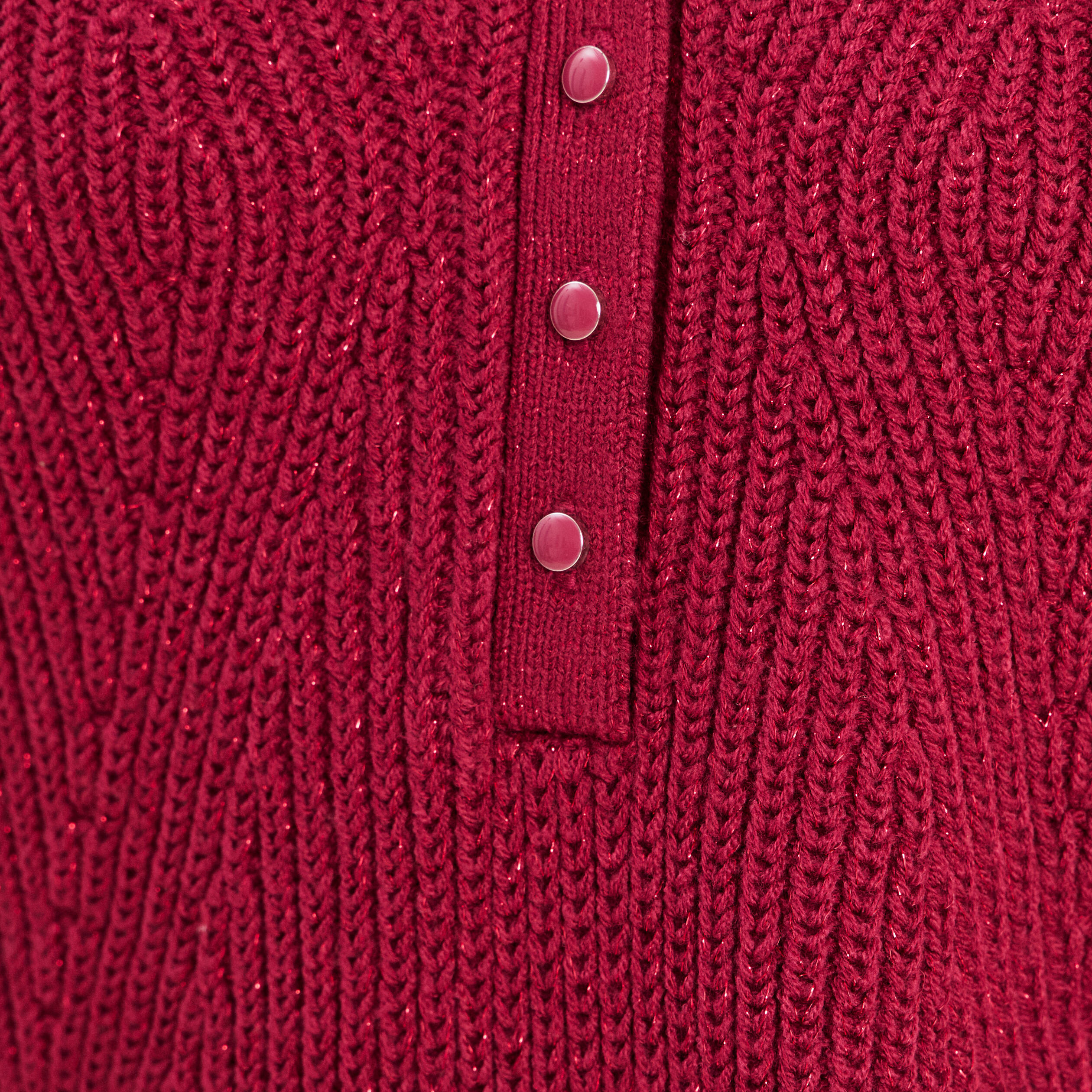 Pull manches longues rouge fonc&eacute; femme