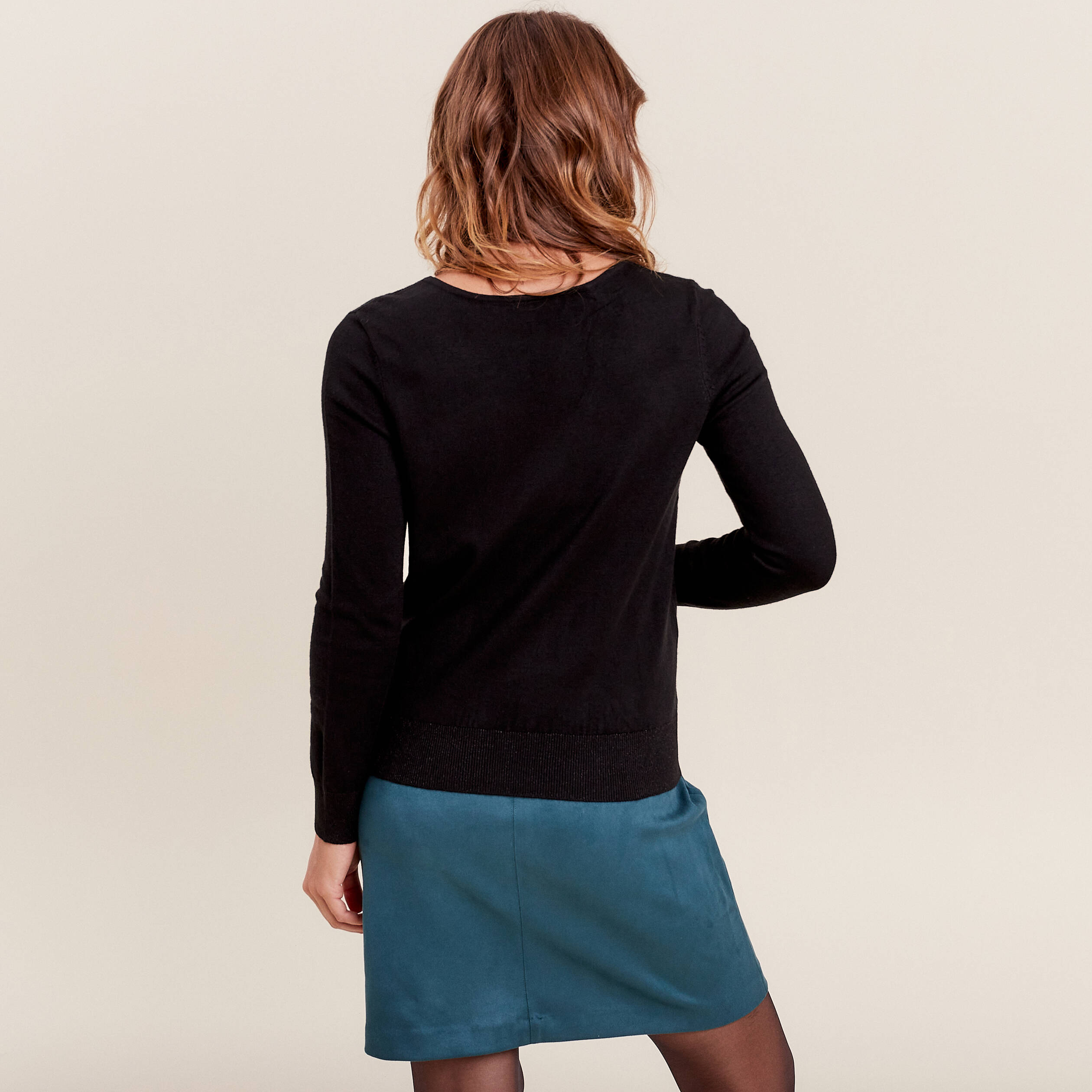 Pull Basique Manches Longues Femme Col Rond – Sweat Léger Raglan Uni, Doux & Respirant, Tailles 36-40, Idéal Cadeau