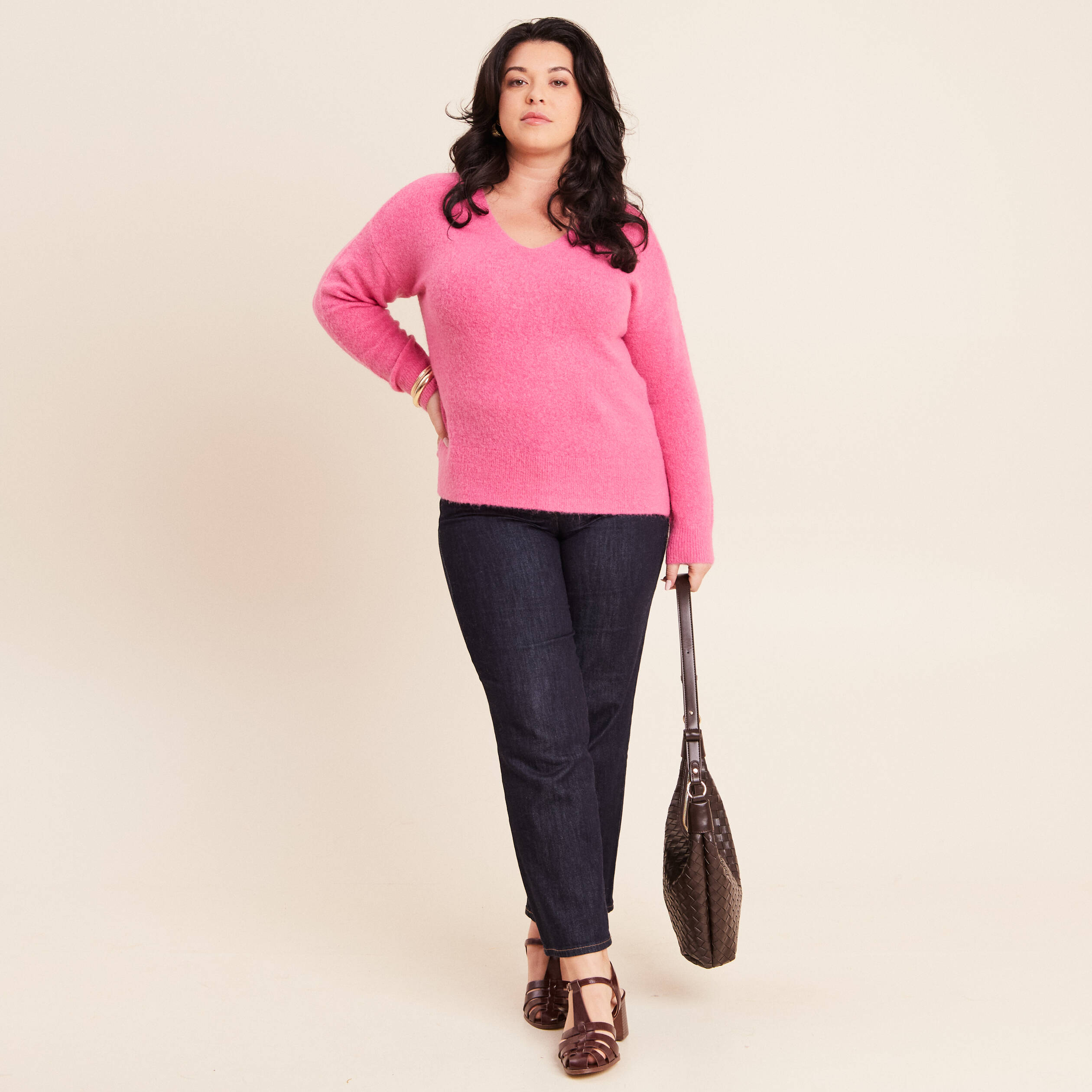 Pull Femme Fabletics Rose Col Vachette - Sweat Taille S - Poches Devant