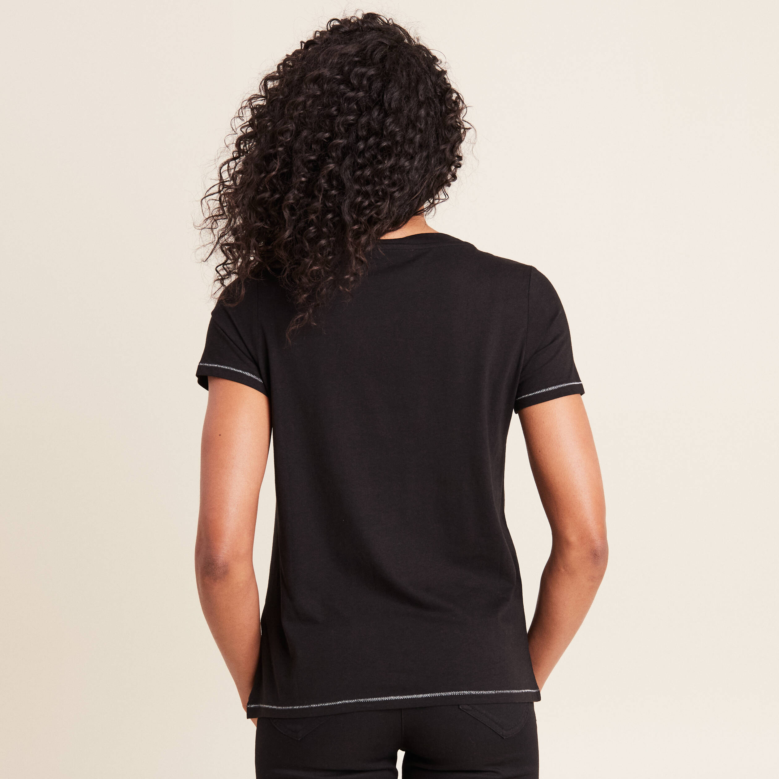 T-shirt manches courtes noir femme