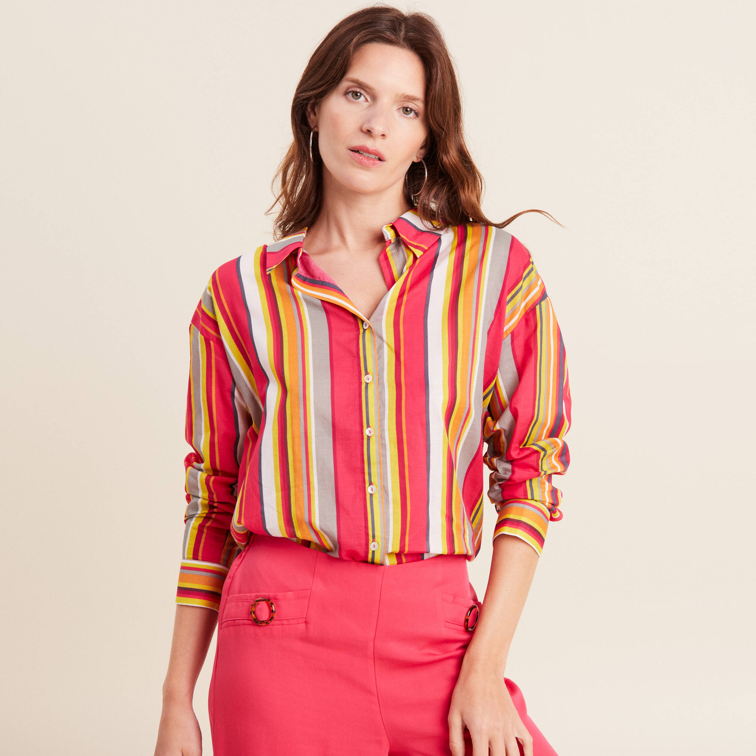 Chemise rayée femme multicolore femme