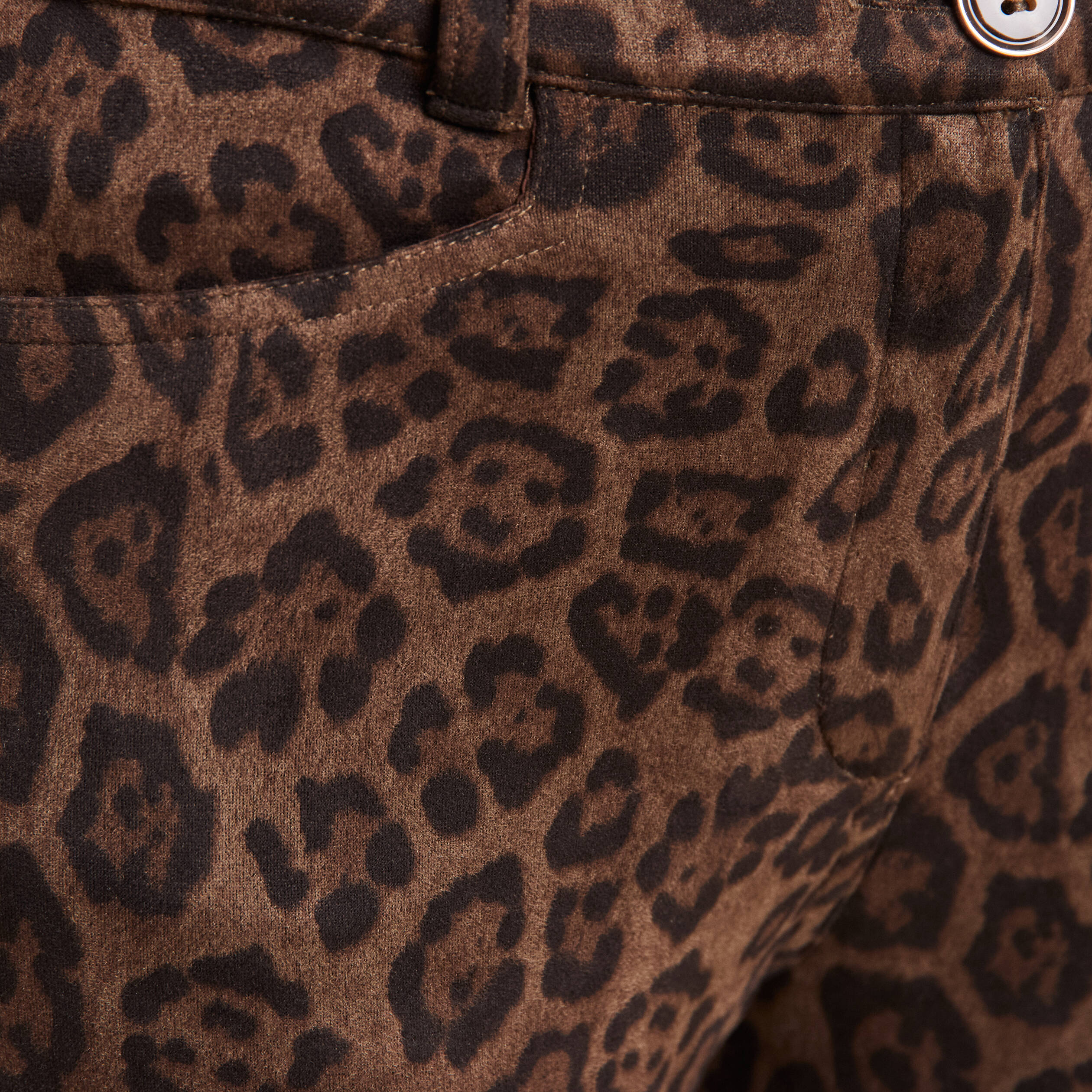 Pantalon droit suédine taupe femme