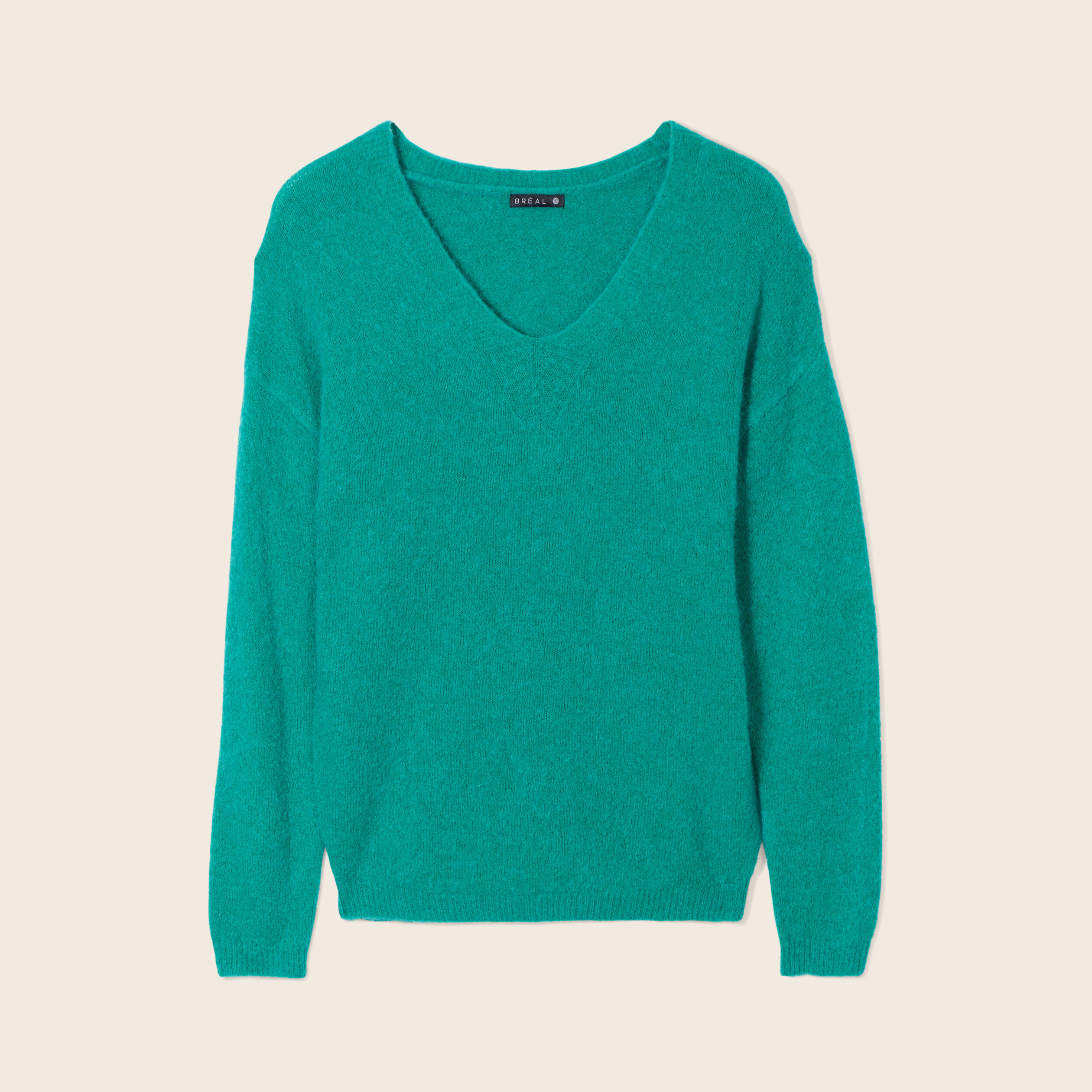 Pull manches longues vert menthe femme