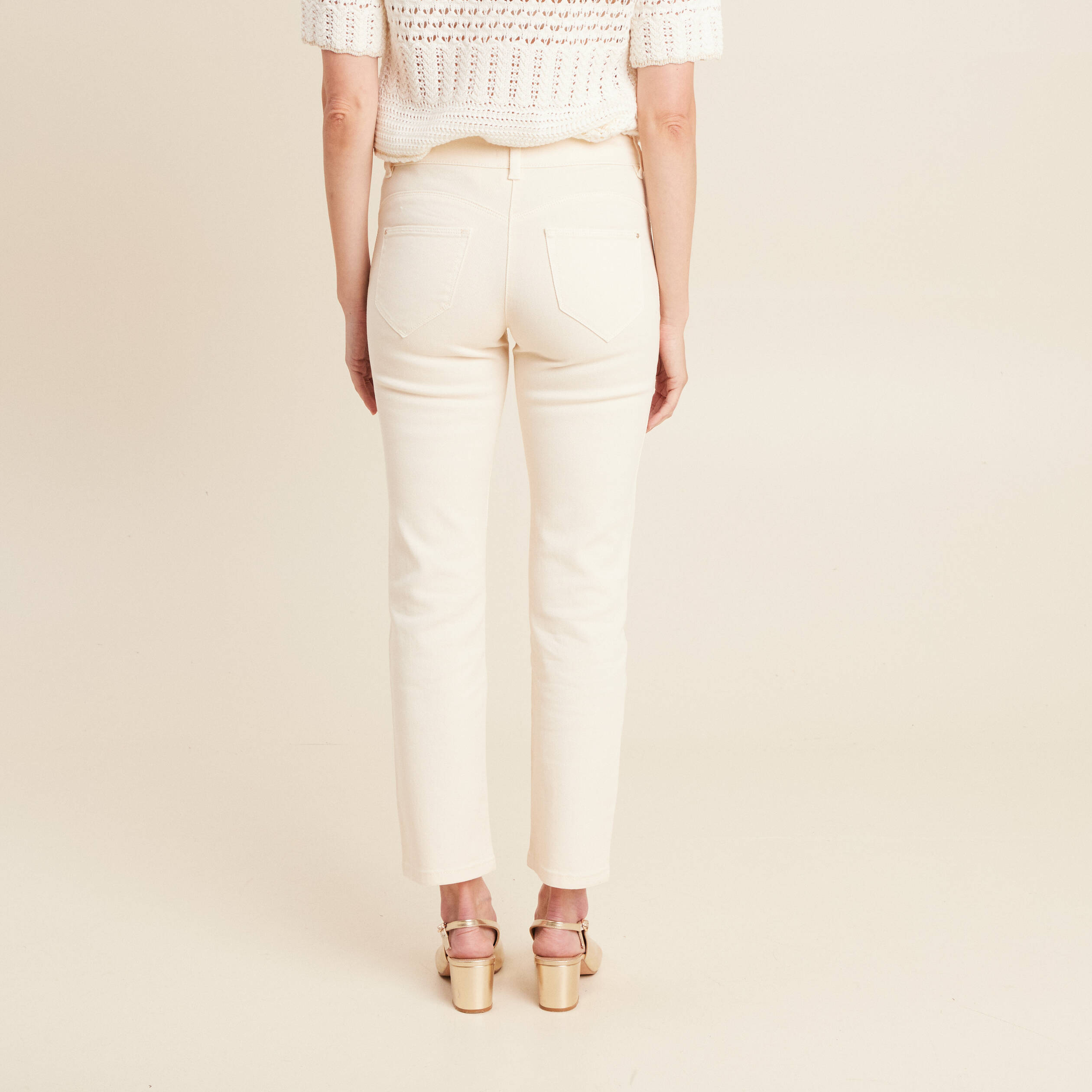 Pantalon noir coupe portefeuille grande taille femme – Loïcia