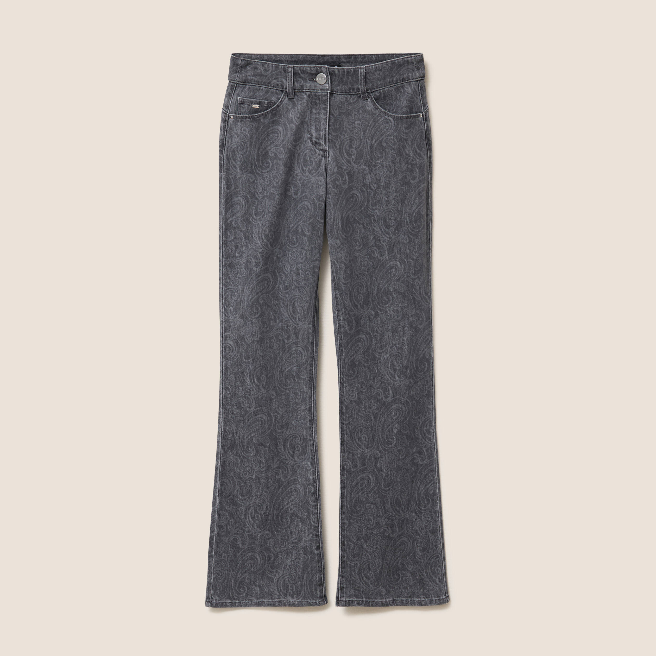 Jean bootcut longueur standard denim gris femme