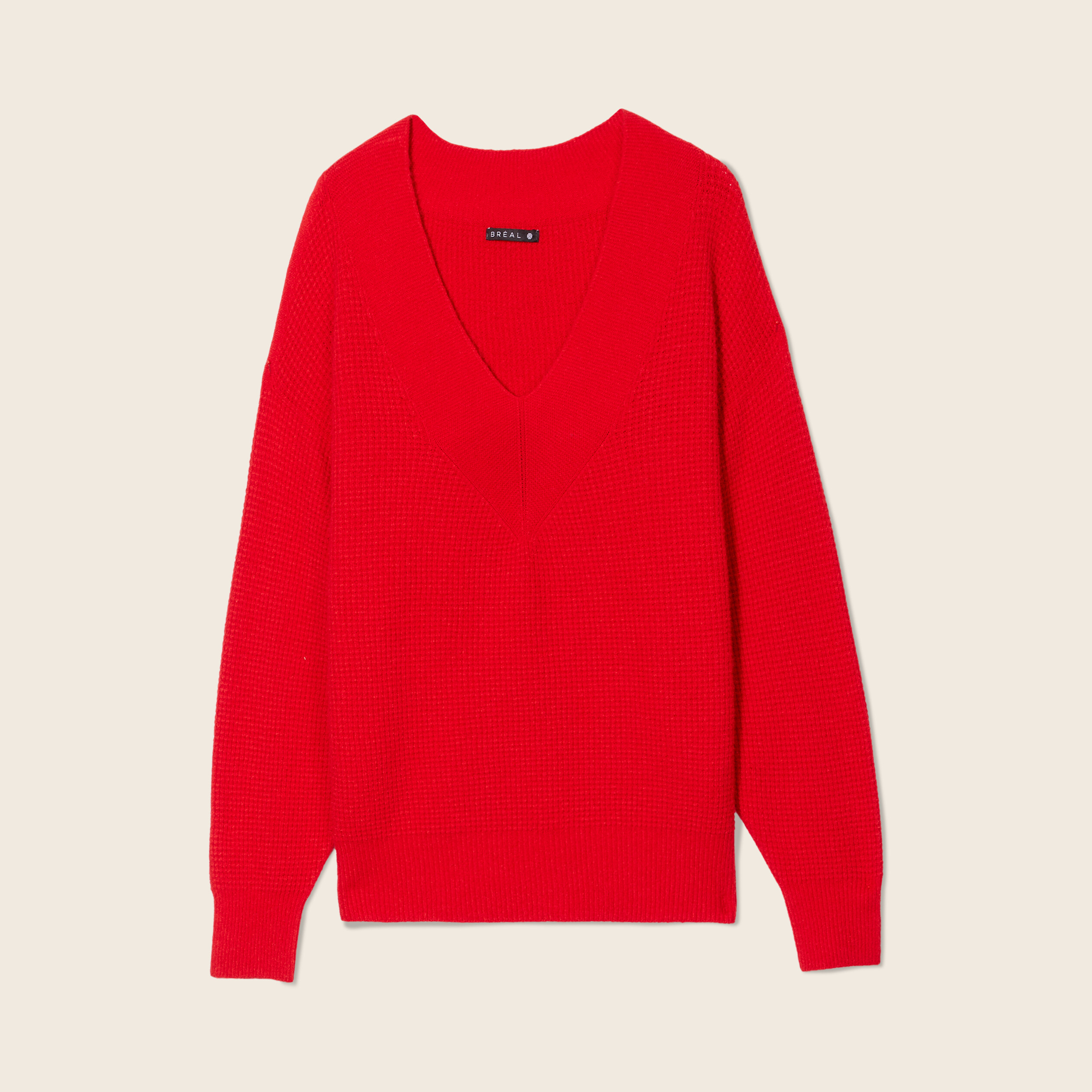 Pull manches longues rouge femme