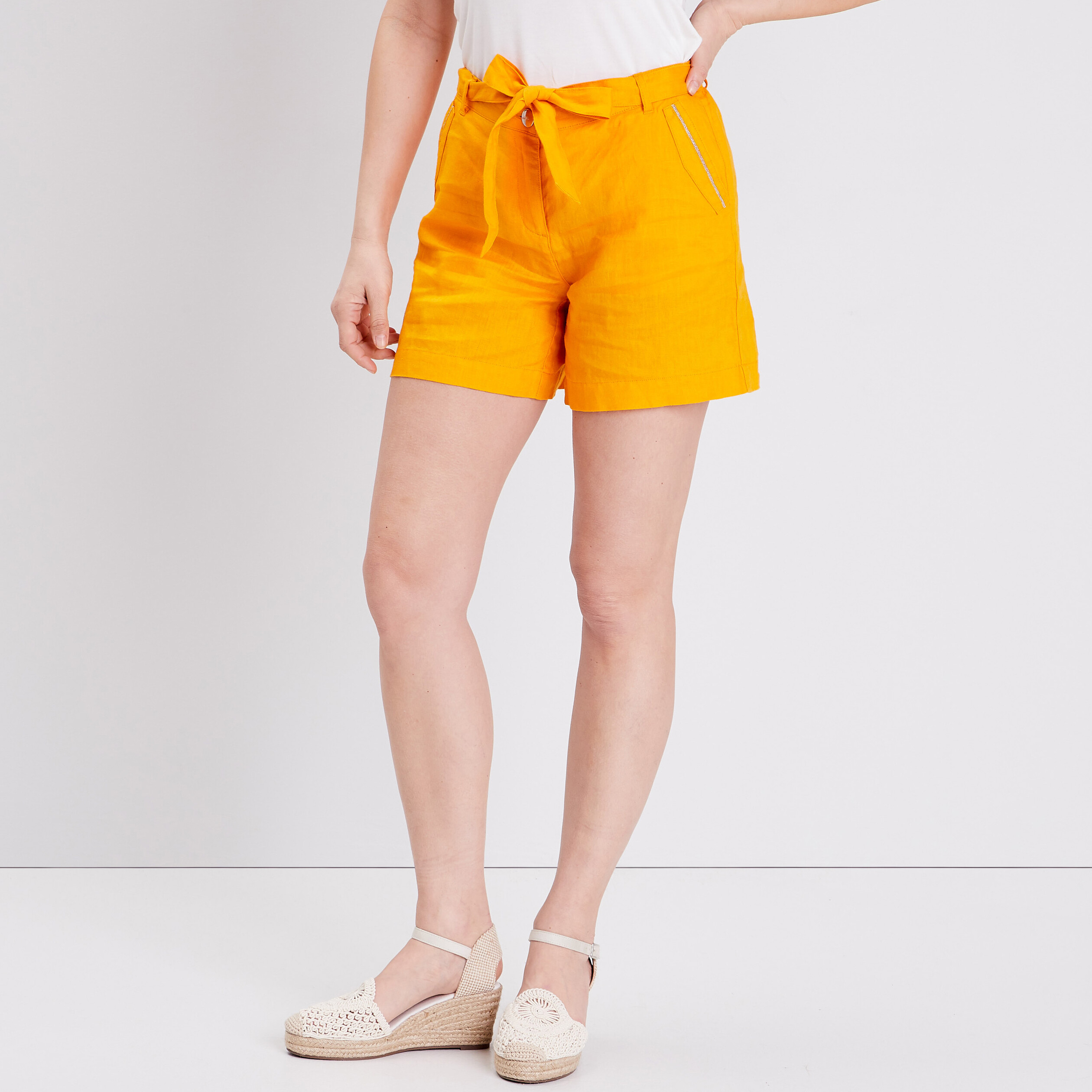 Short paperbag jaune foncé femme