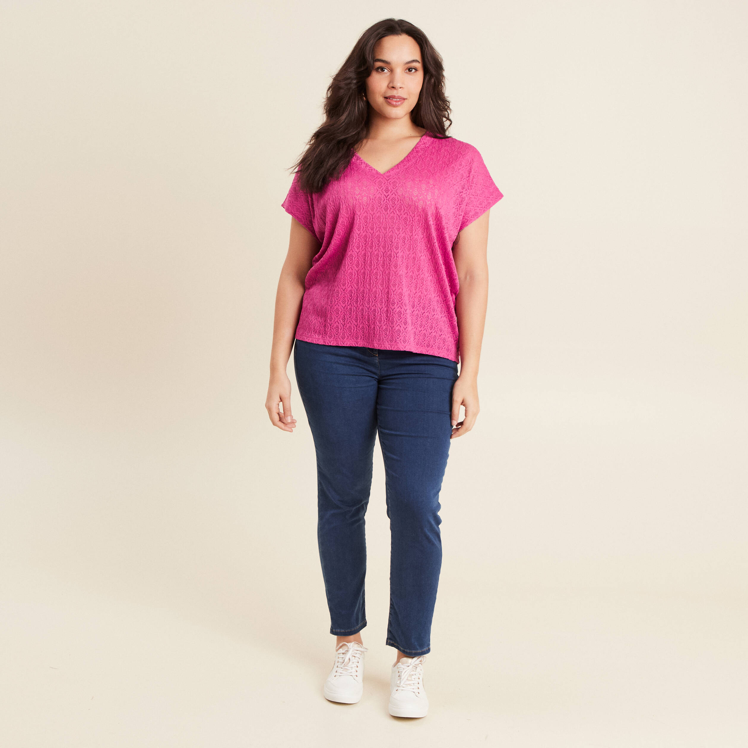 T-shirt manches courtes rose femme