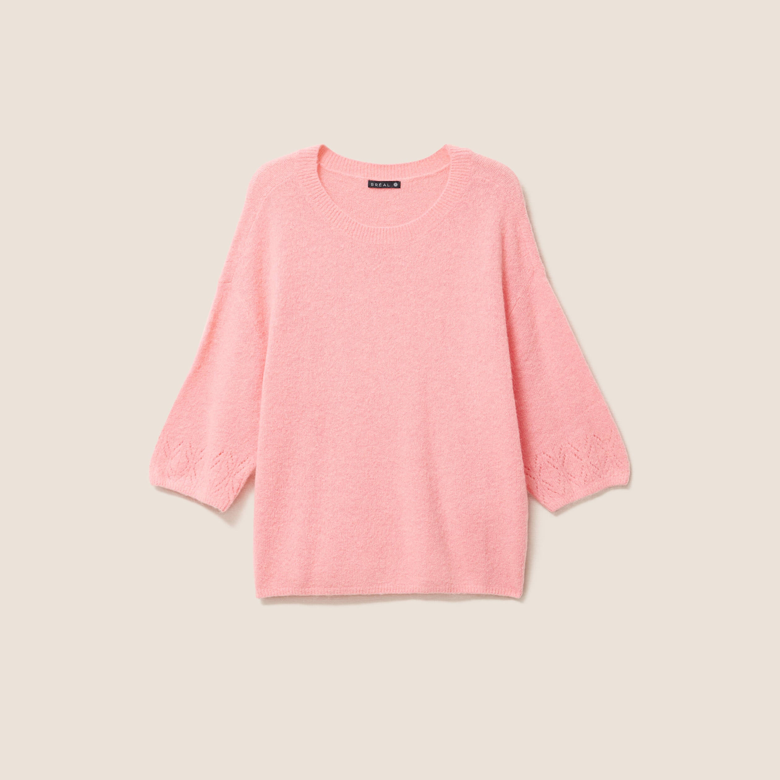 Pull manches coudes rose femme