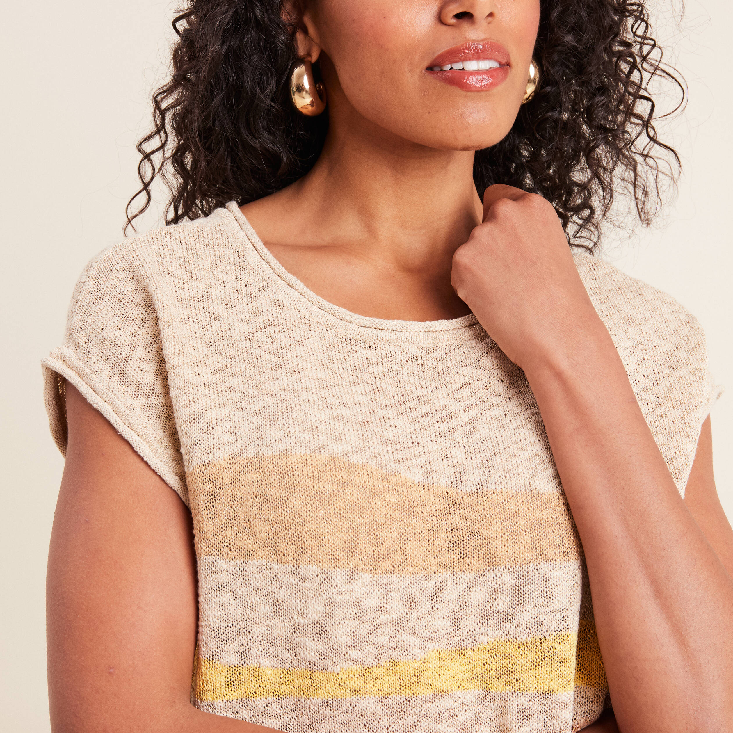 Pull sans manche beige hotsell