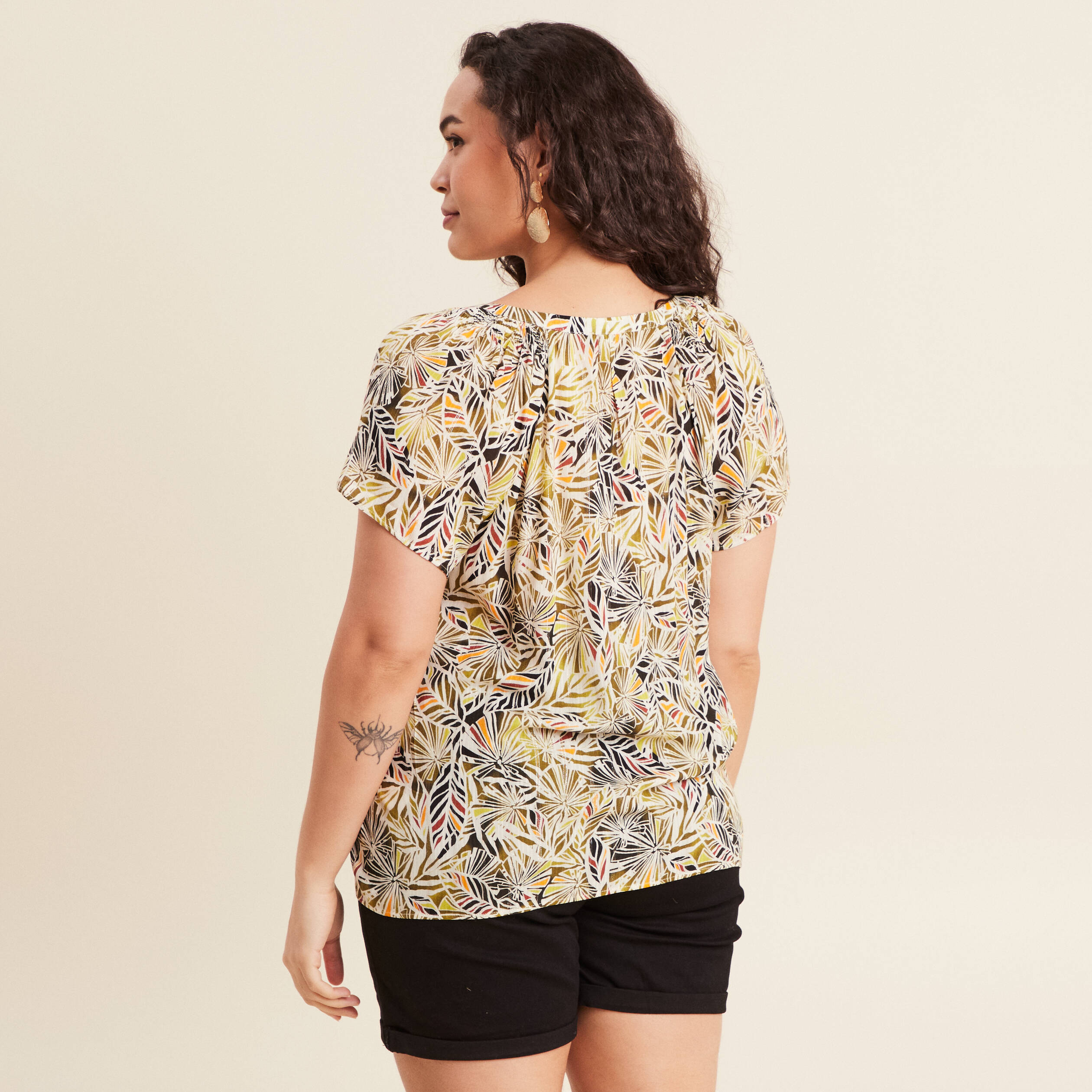 blouse manches courtes vert femme Blouse manches courtes vert femme