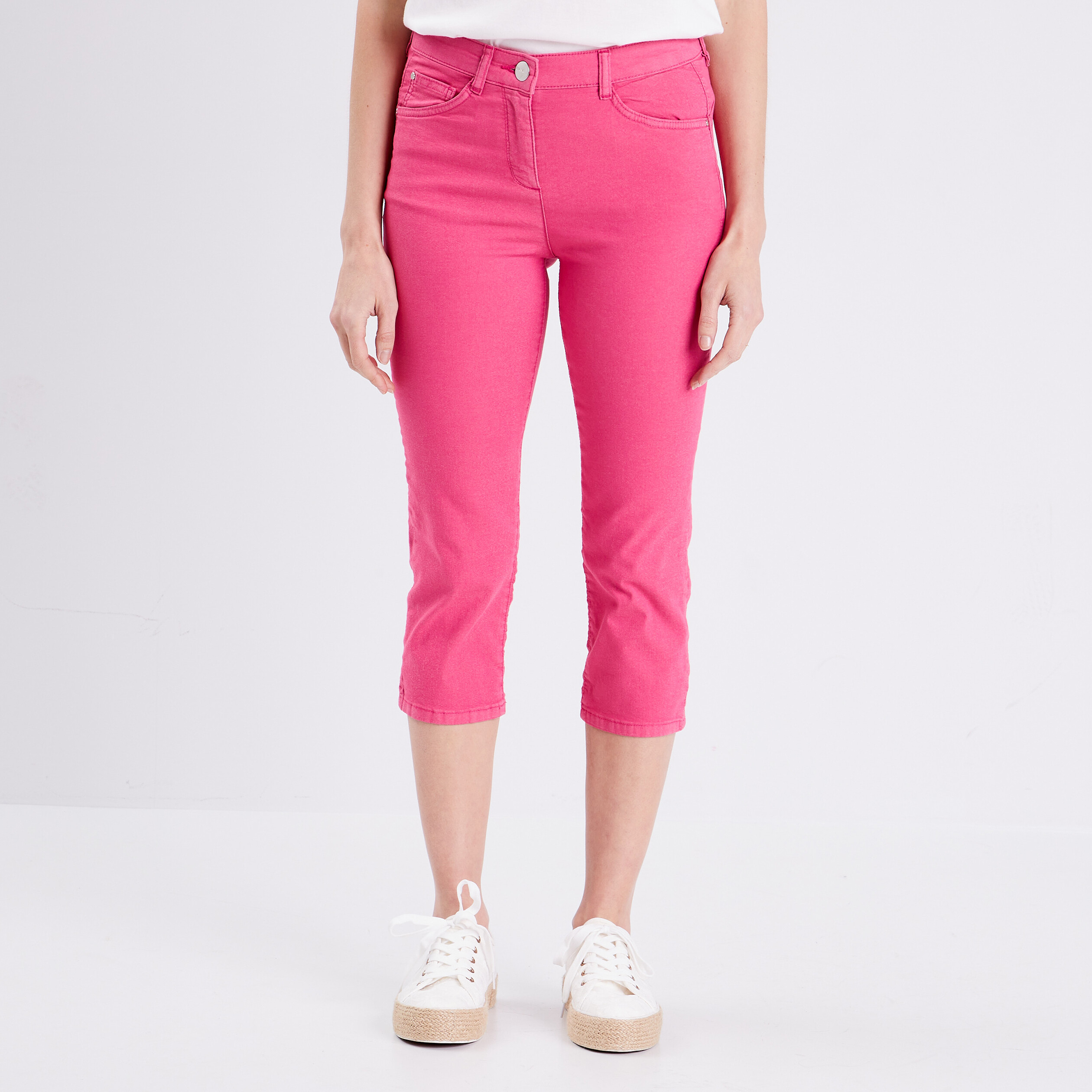 Pantacourt magique Le L&eacute;ger coupe droite rose framboise femme
