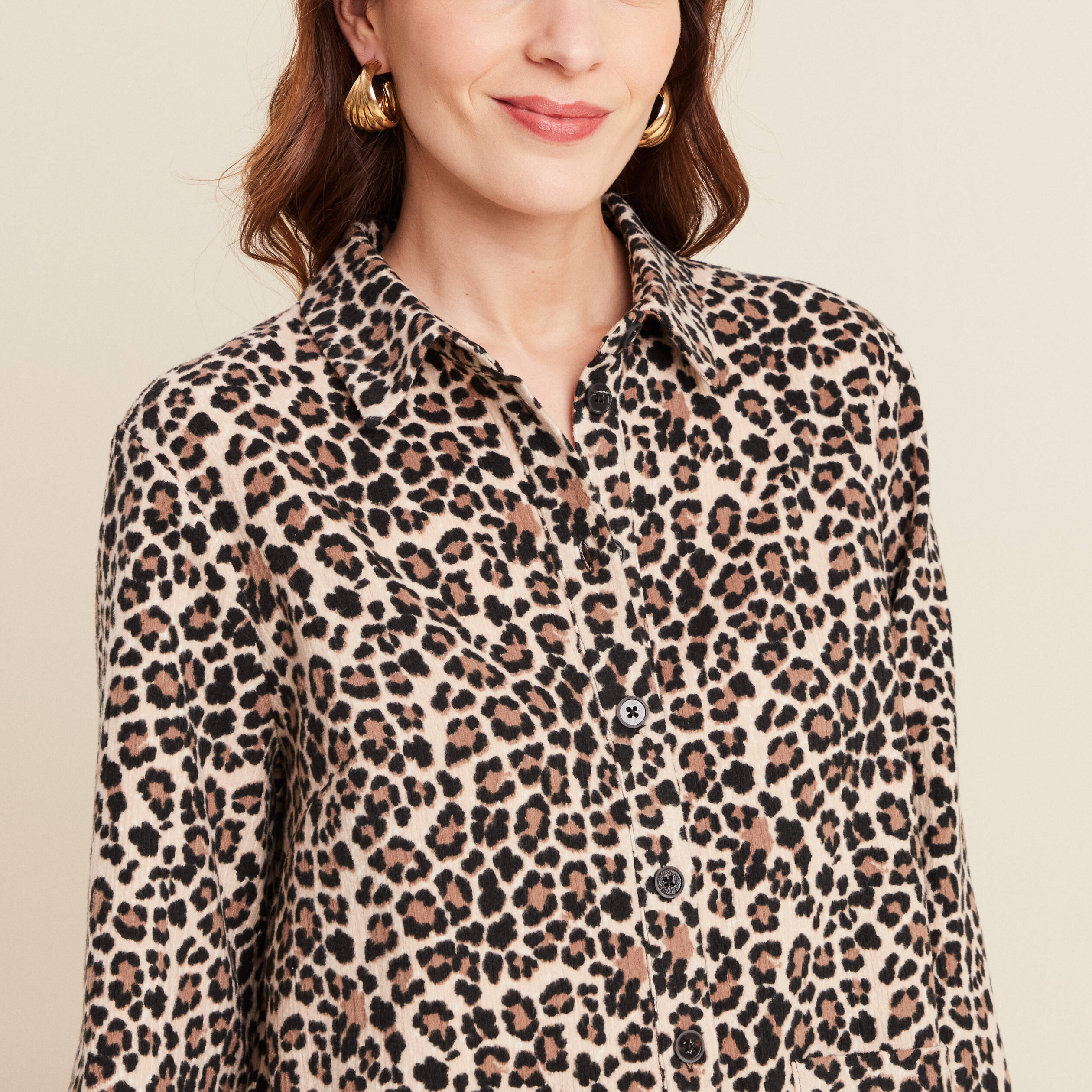 Chemise DC Sports Manches Longues - Marron/Or - Taille L - Occasion